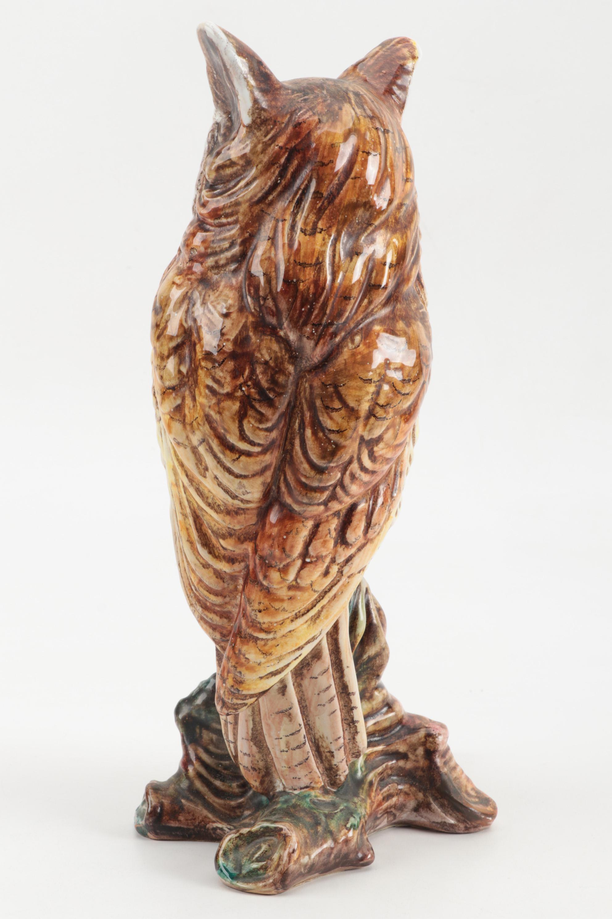 Italian Ceramic Owl Figurine, Mid to Late 20th Century