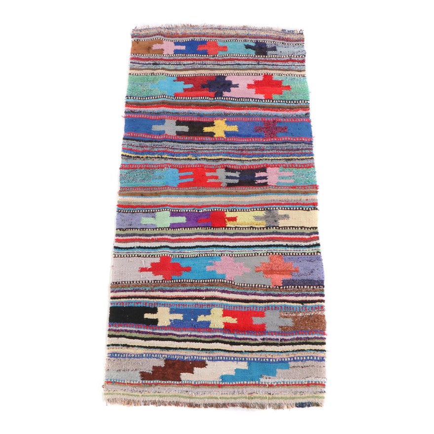 3'5 x 7'4 Handwoven Persian Berber Style Wool Long Rug
