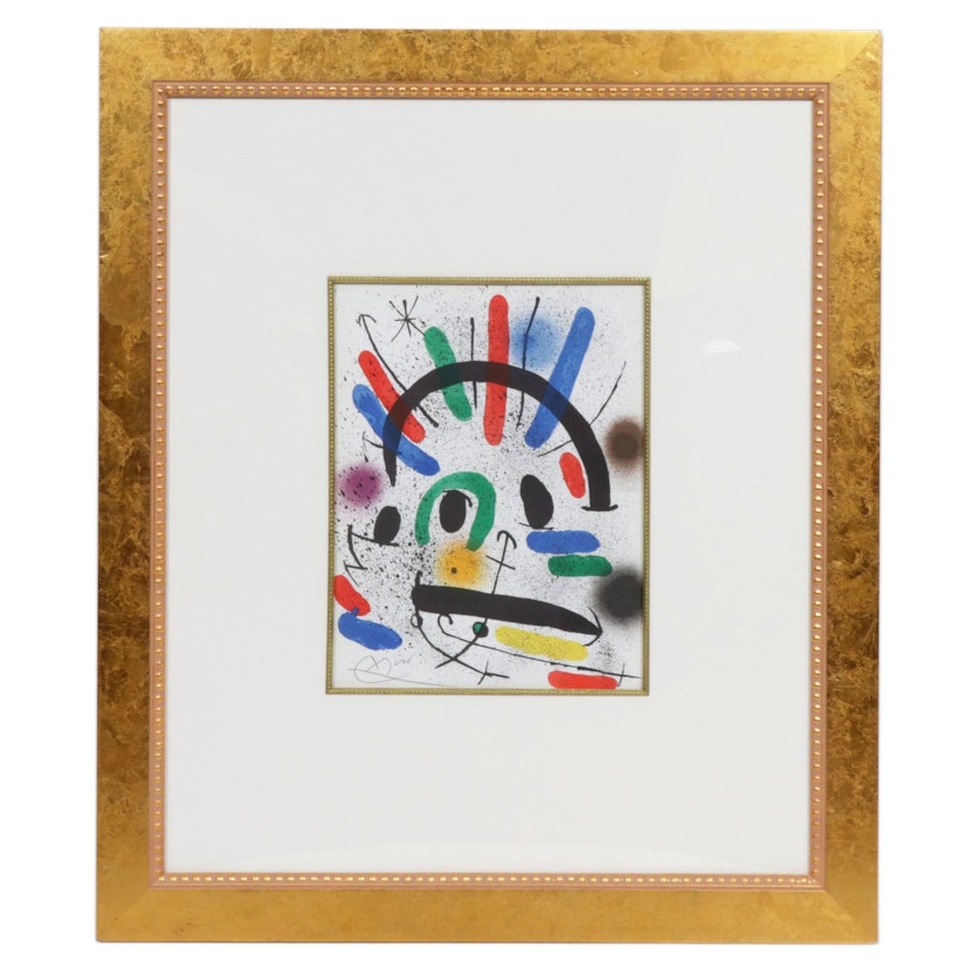 Abstract Color Lithograph After Joan Miró