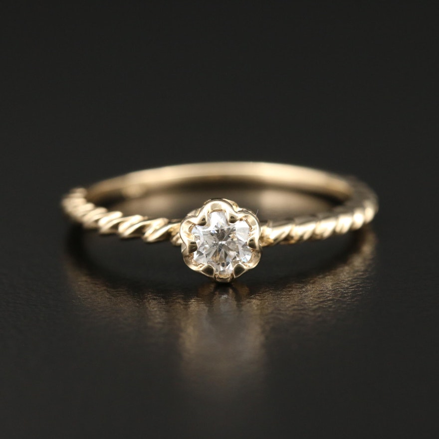 14K Yellow Gold Diamond Ring
