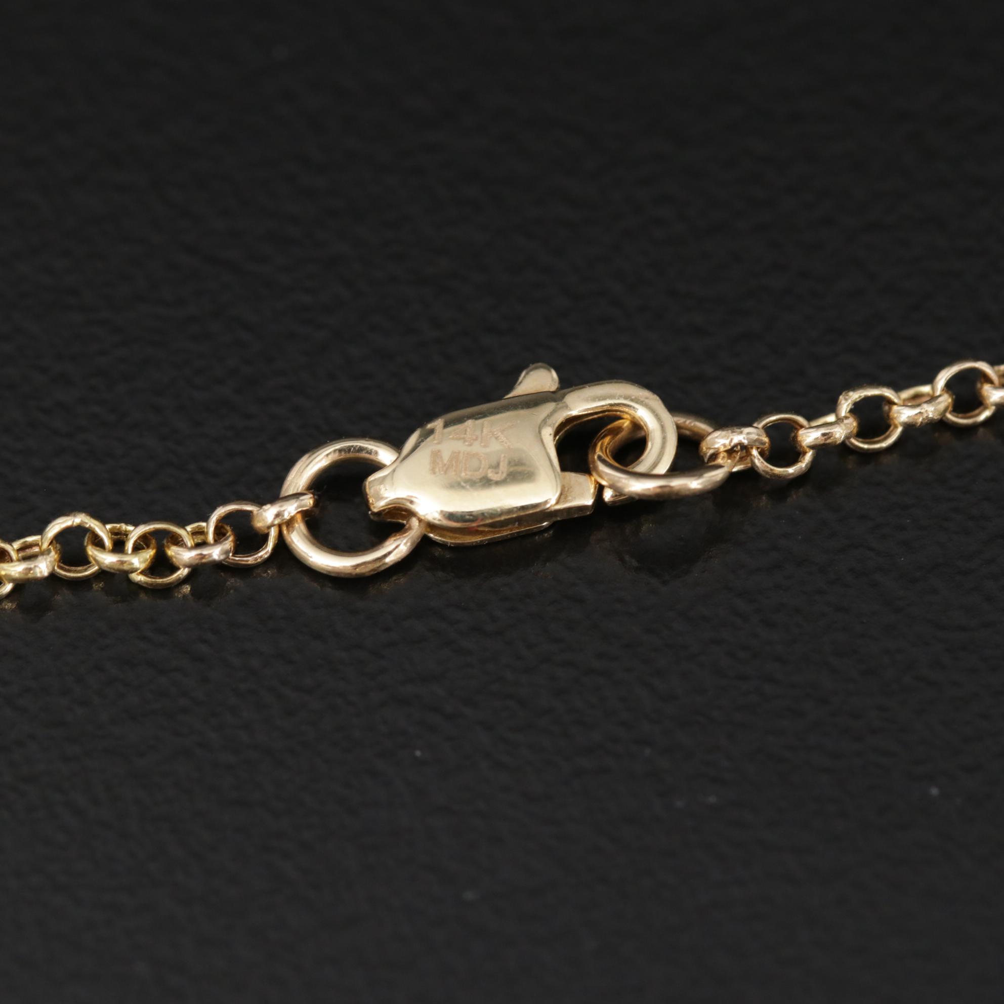 14K Yellow Gold Diamond Evil Eye Bracelet