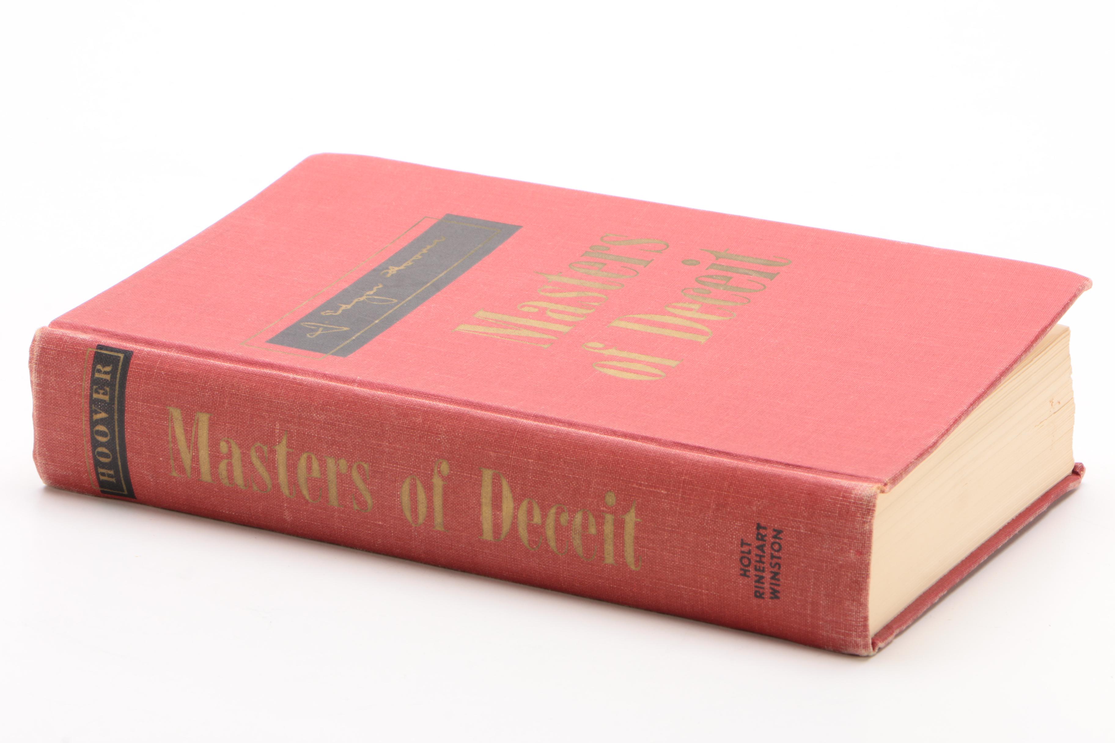 Signed Eleventh Printing "Masters of Deceit" by J. Edgar Hoover, 1962