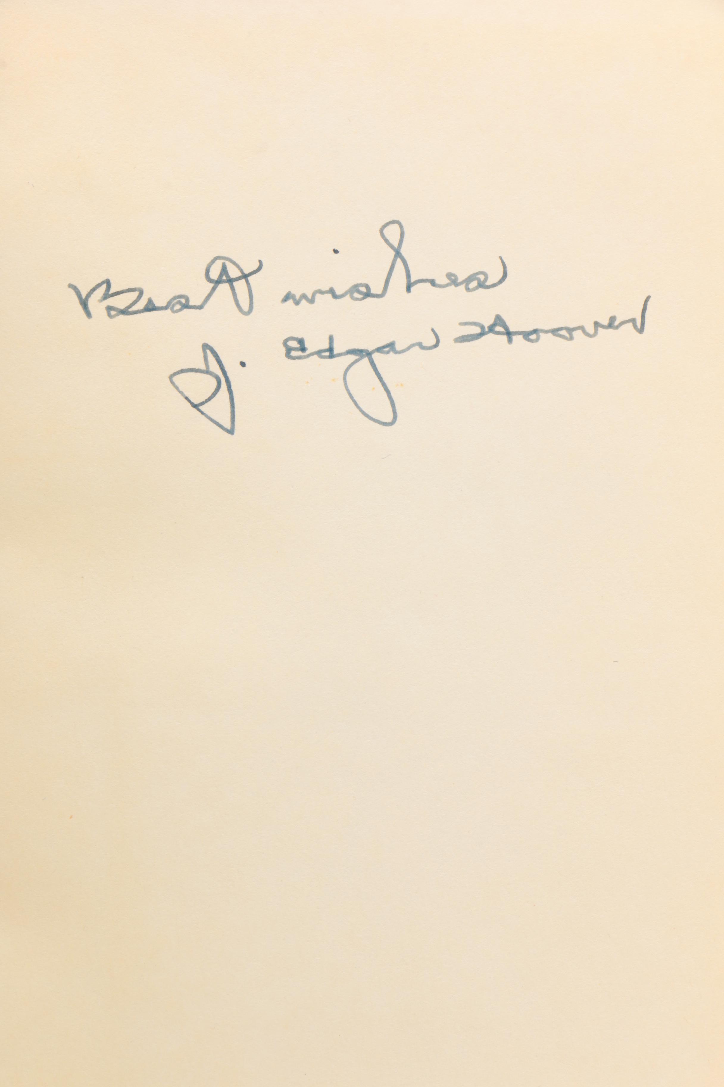 Signed Eleventh Printing "Masters of Deceit" by J. Edgar Hoover, 1962