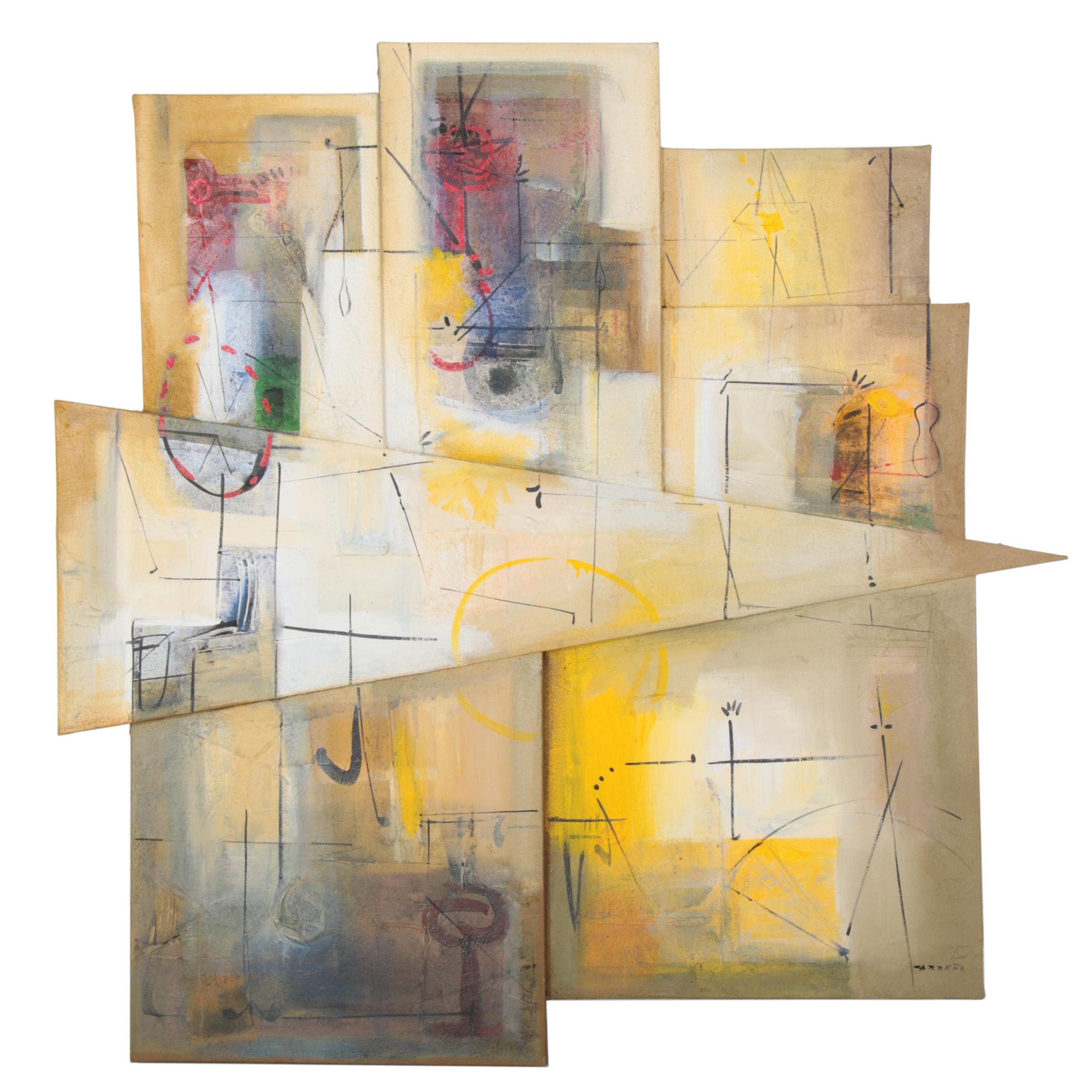 Antonio Carreño Monumental Mixed Media Painting