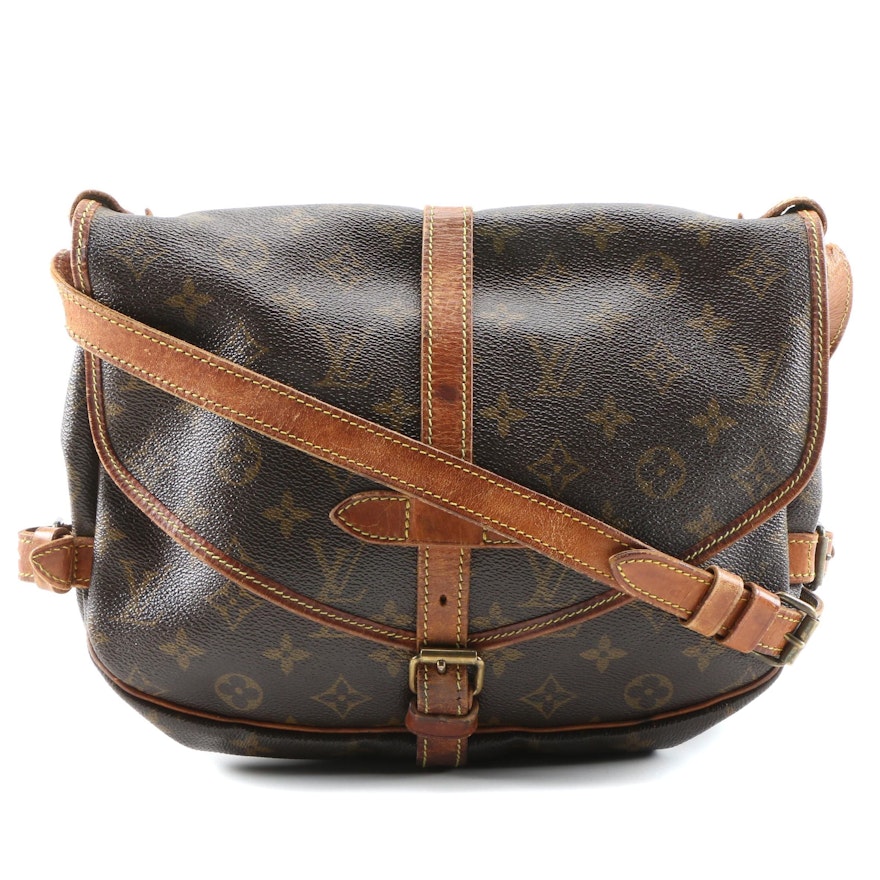 Louis Vuitton Saumur Crossbody Bag in Monogram Canvas and Leather