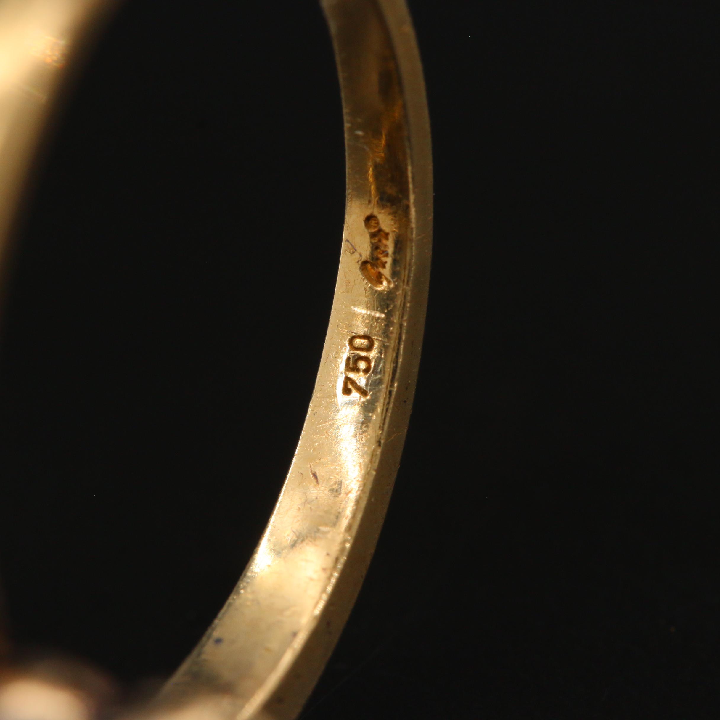 Vintage Gasia 18K Yellow Gold Sapphire and Diamond Ring with Sterling Accent