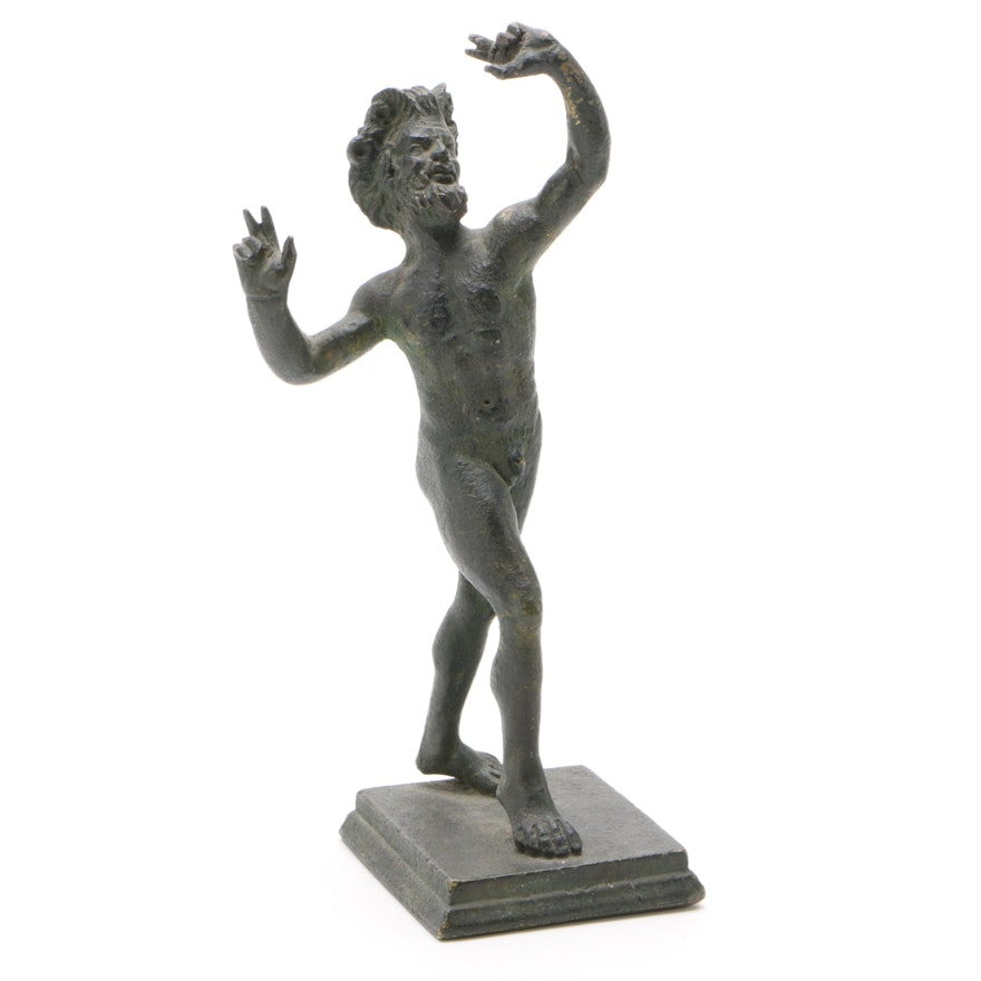 Reproduction Patinated Brass After Pompeian "Dancing Satyr" Statue