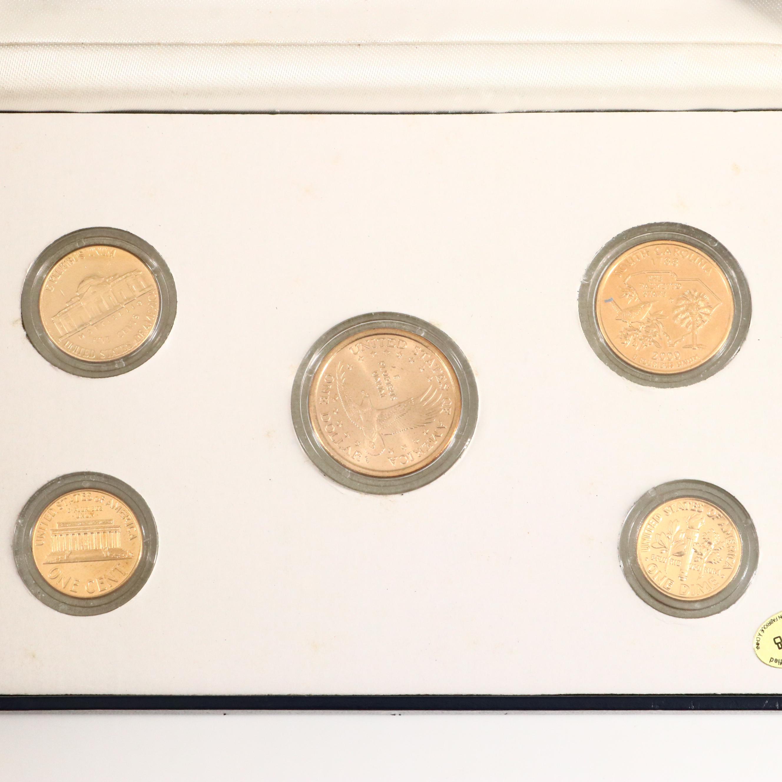 Assortment of Gold-Plated Presidential Dollars, Statehood Quarters and More