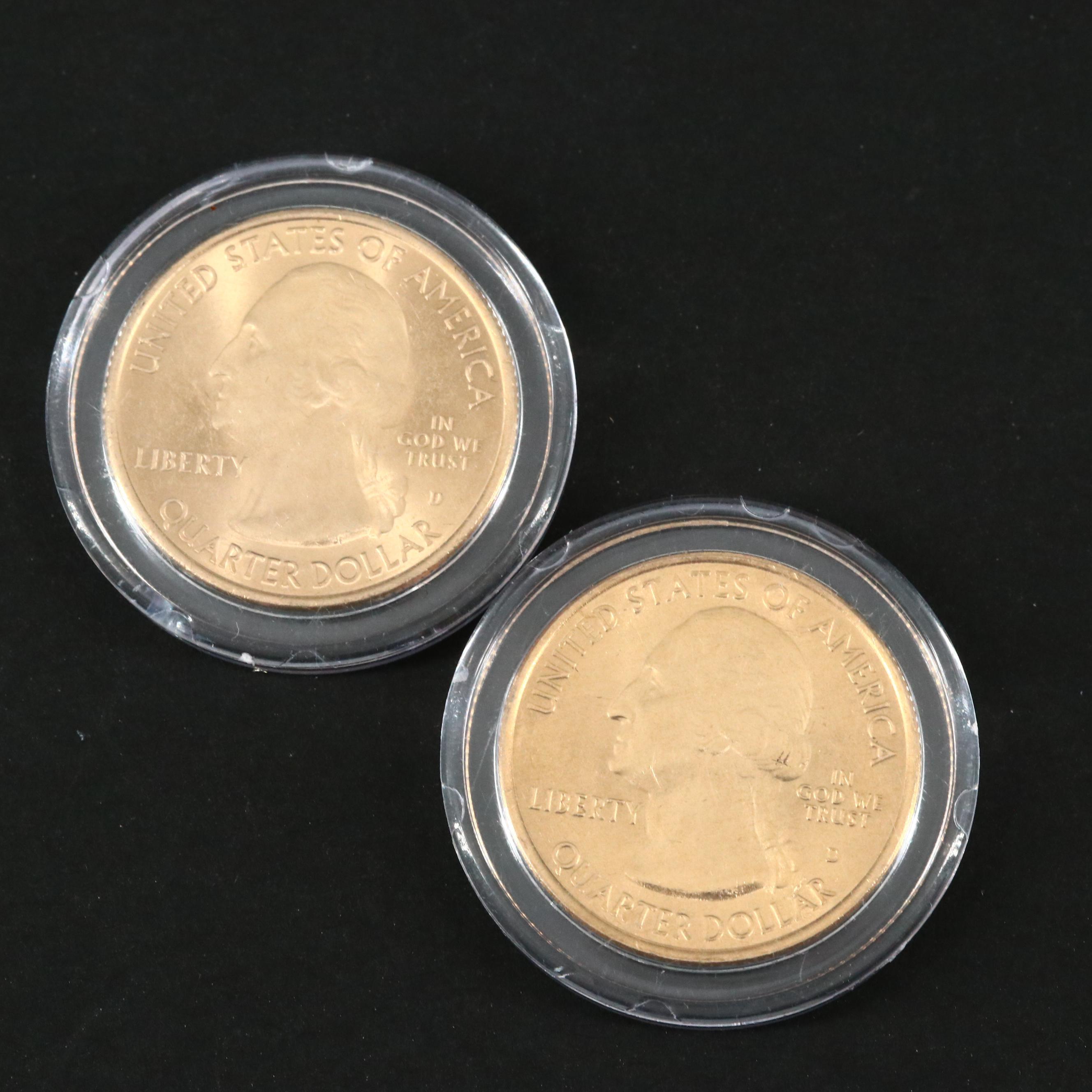 Assortment of Gold-Plated Presidential Dollars, Statehood Quarters and More