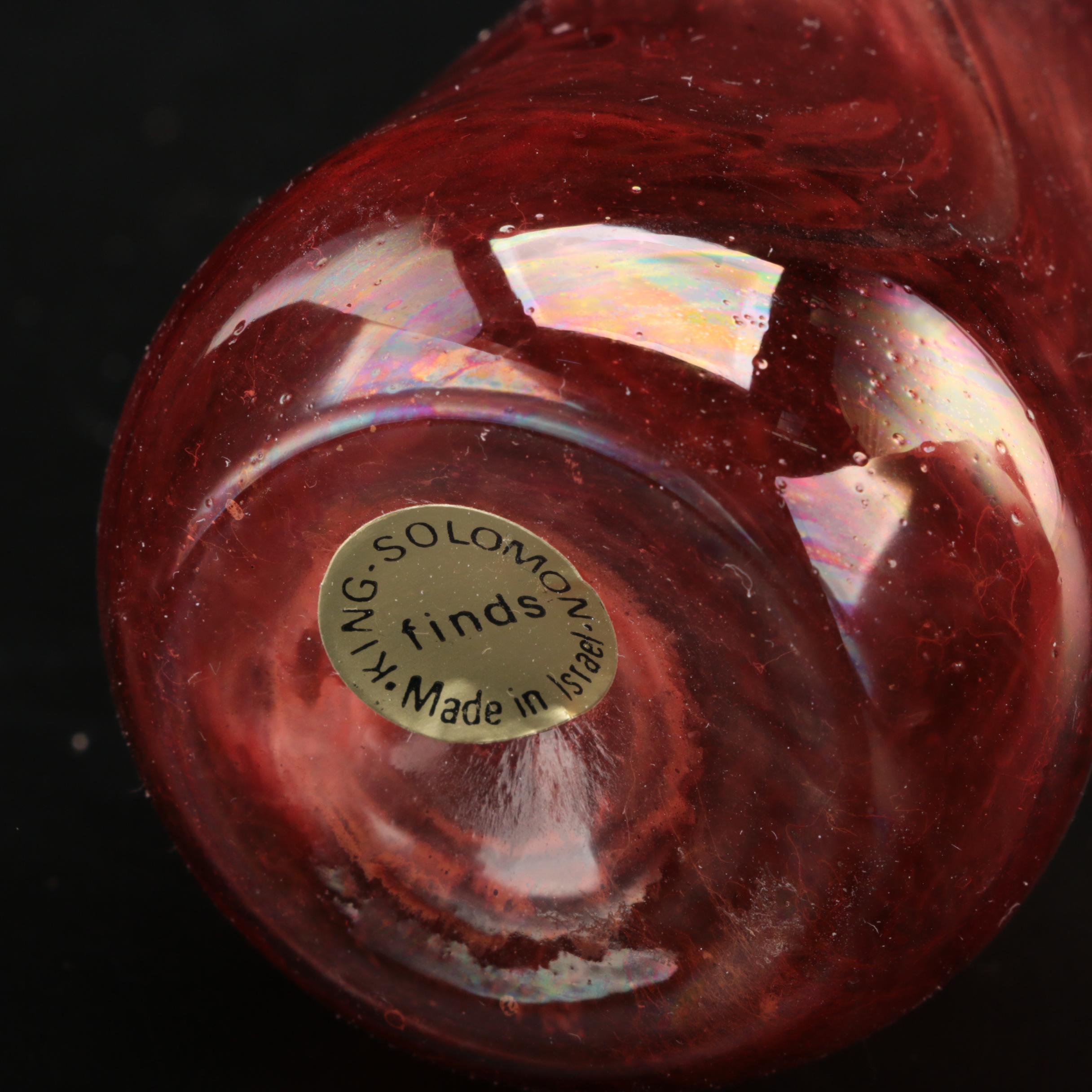 Domar Israel Sterling Glass Besamim and Art Nouveau Style Israeli Glass