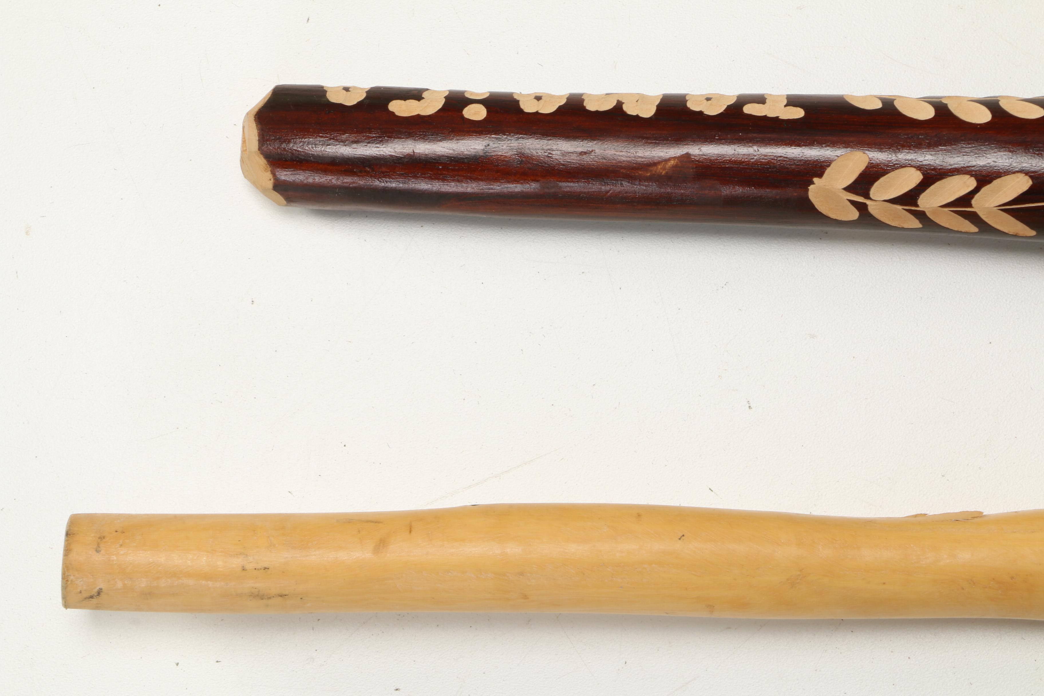 Jamaican and African Carved Wooden Walking Sticks