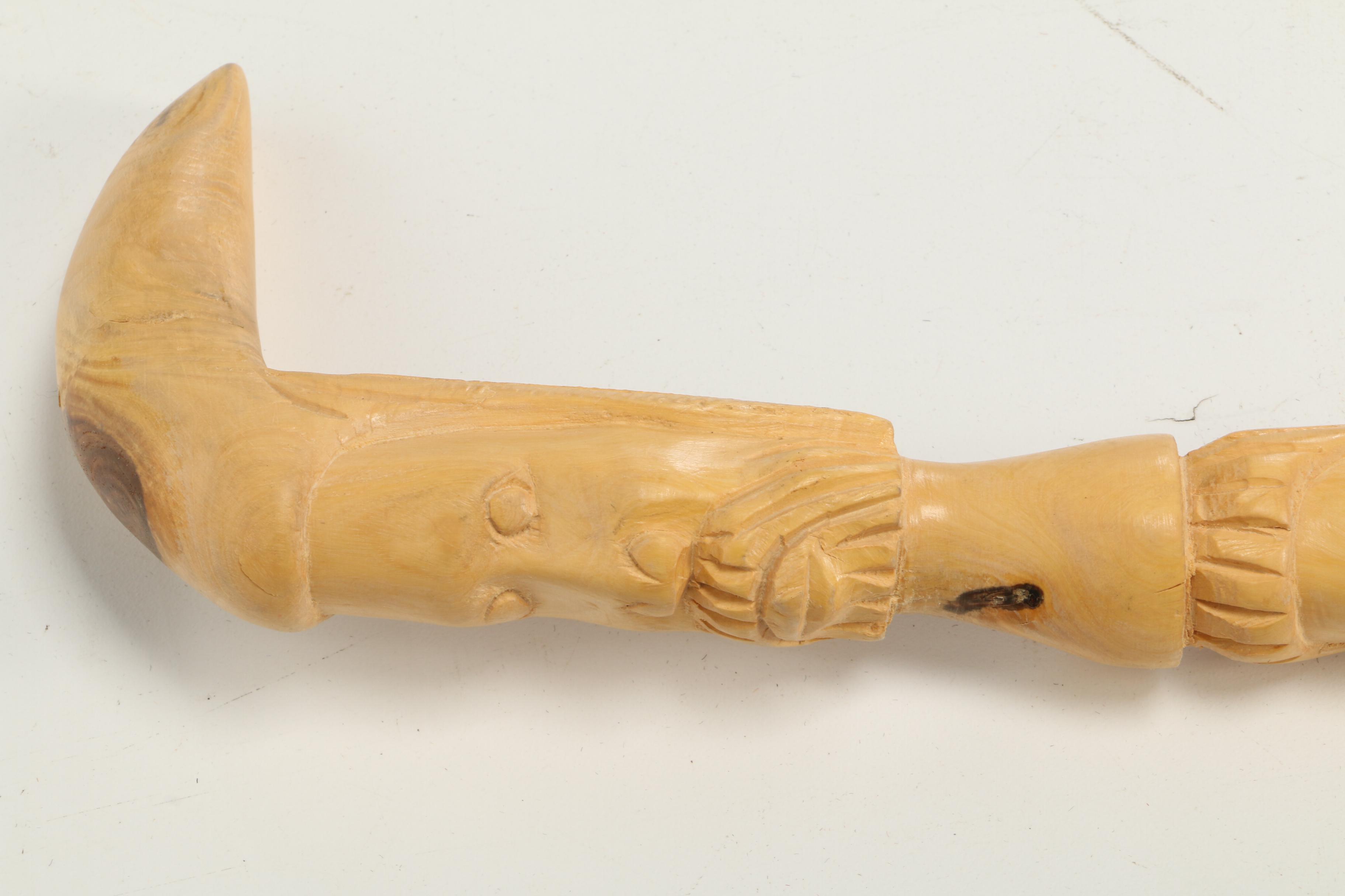 Jamaican and African Carved Wooden Walking Sticks