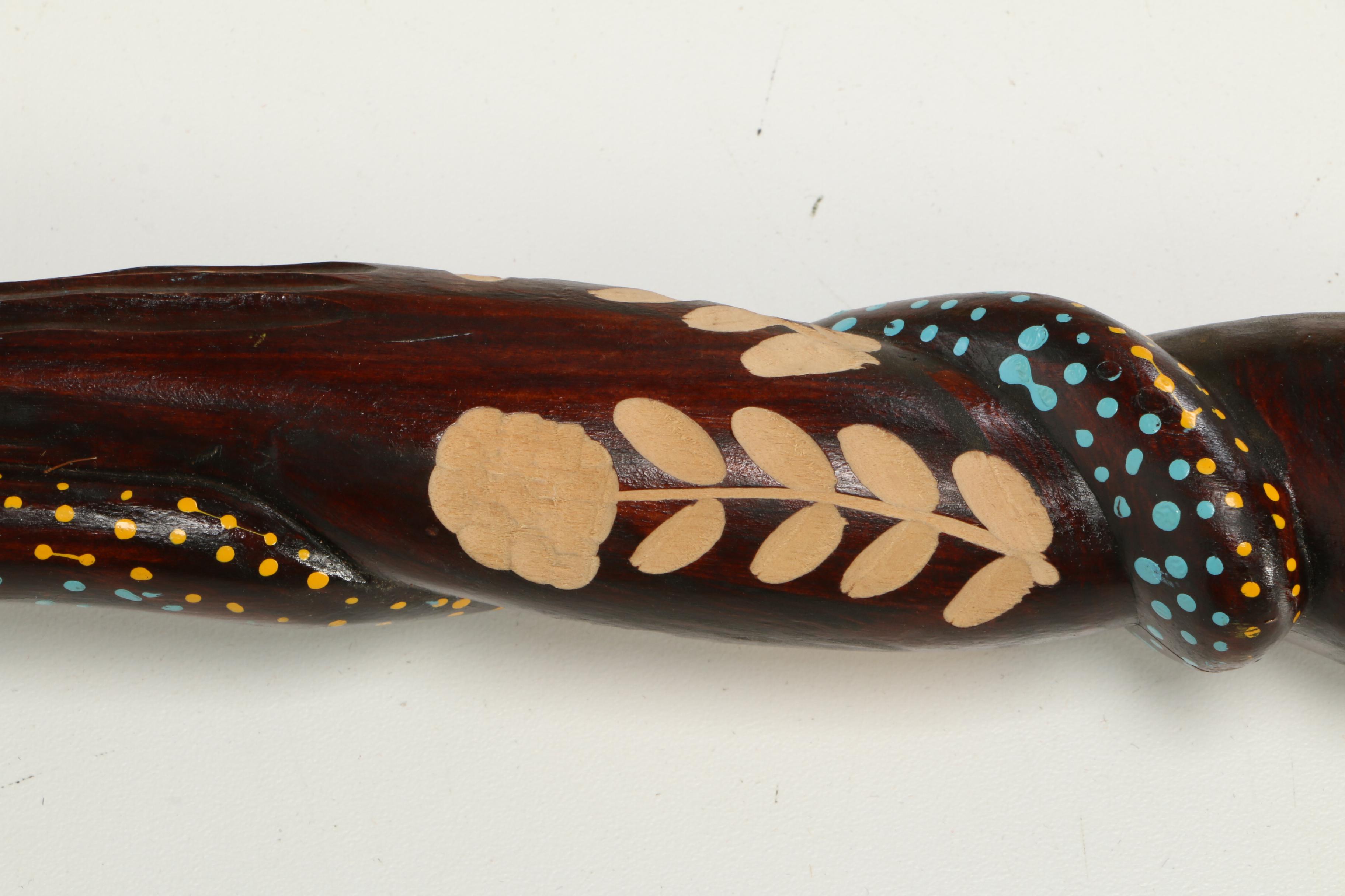 Jamaican and African Carved Wooden Walking Sticks