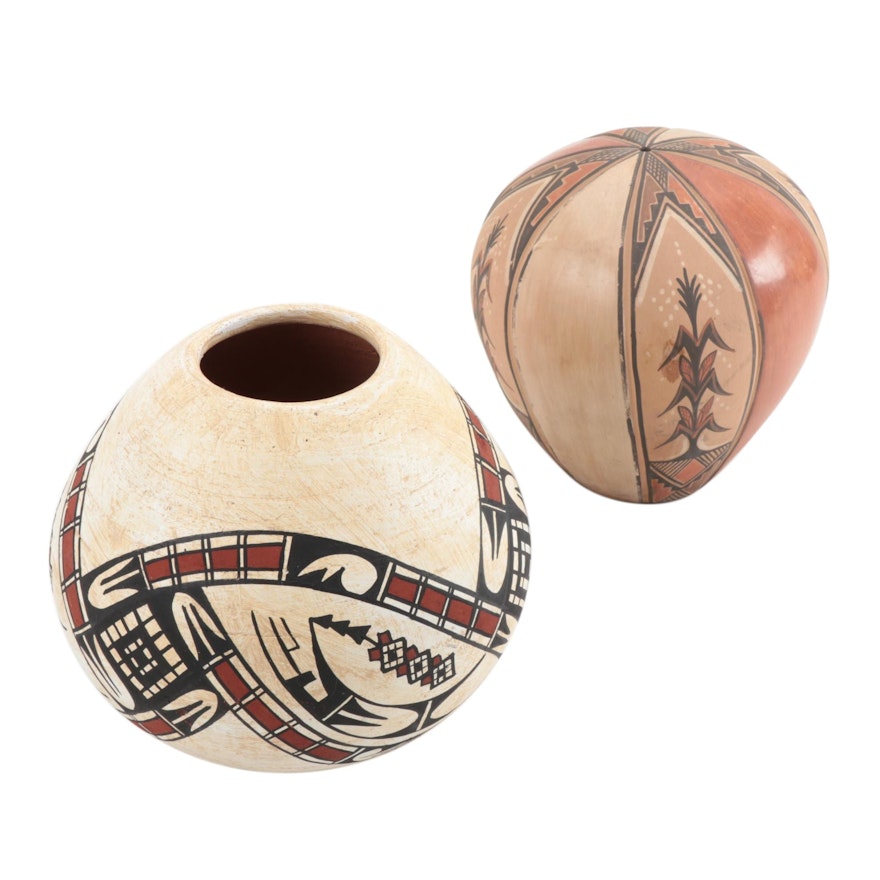 Southwestern and Pueblo Style Earthenware Vase and Vessel