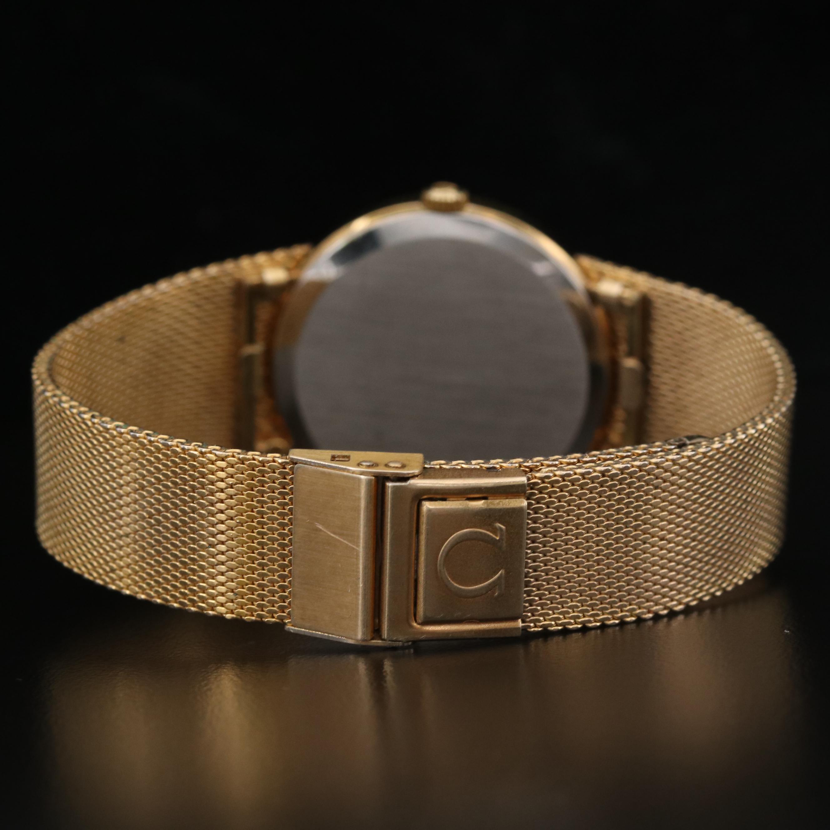 Omega DeVille Gold Tone Stem Wind Watch, Vintage