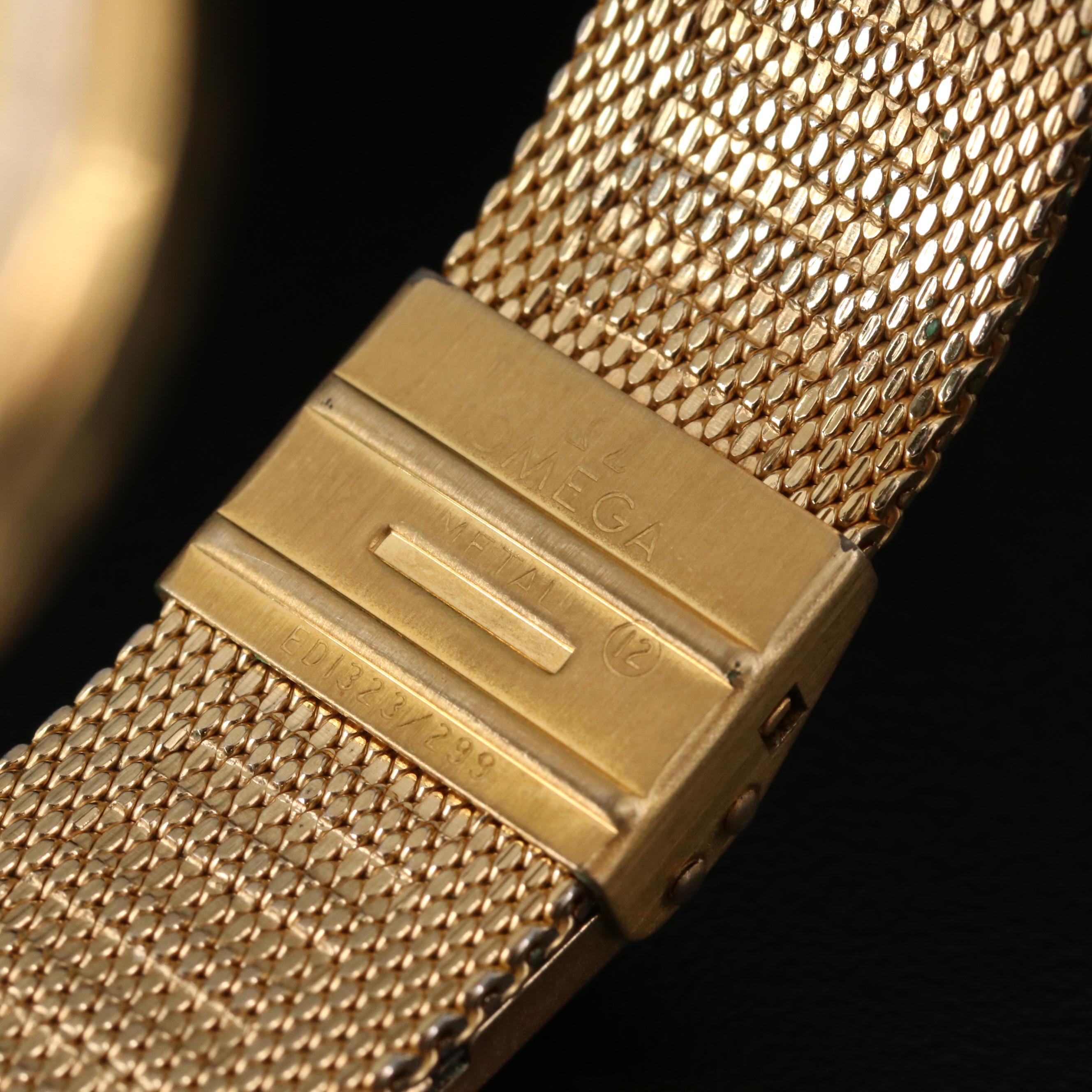 Omega DeVille Gold Tone Stem Wind Watch, Vintage