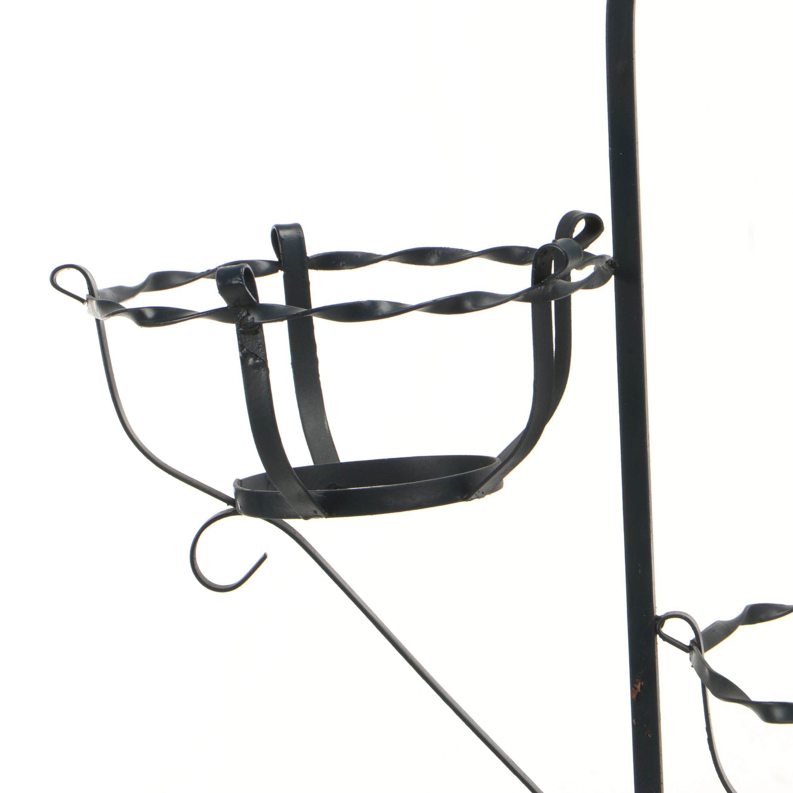 Dark Blue Metal Plant Stand