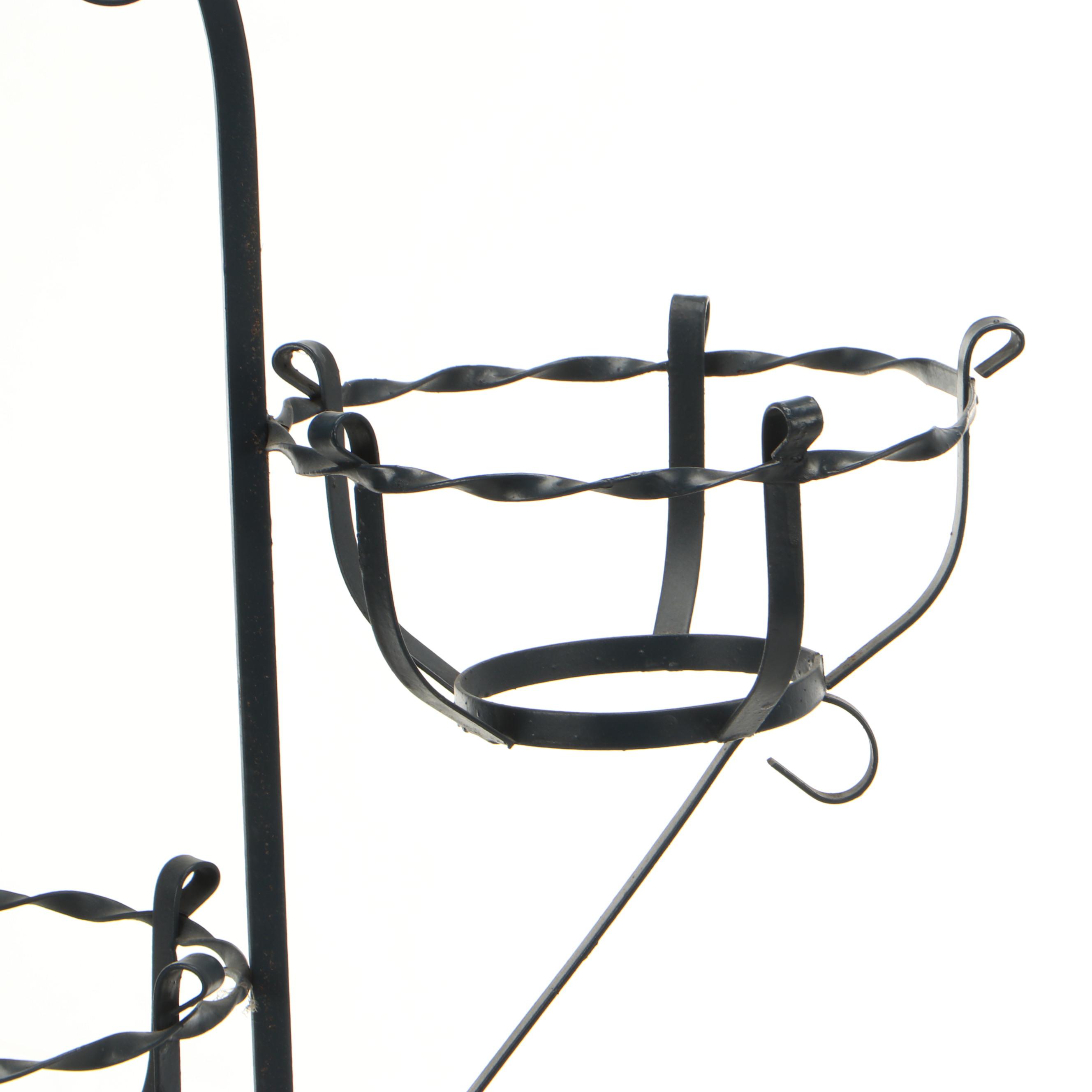 Dark Blue Metal Plant Stand