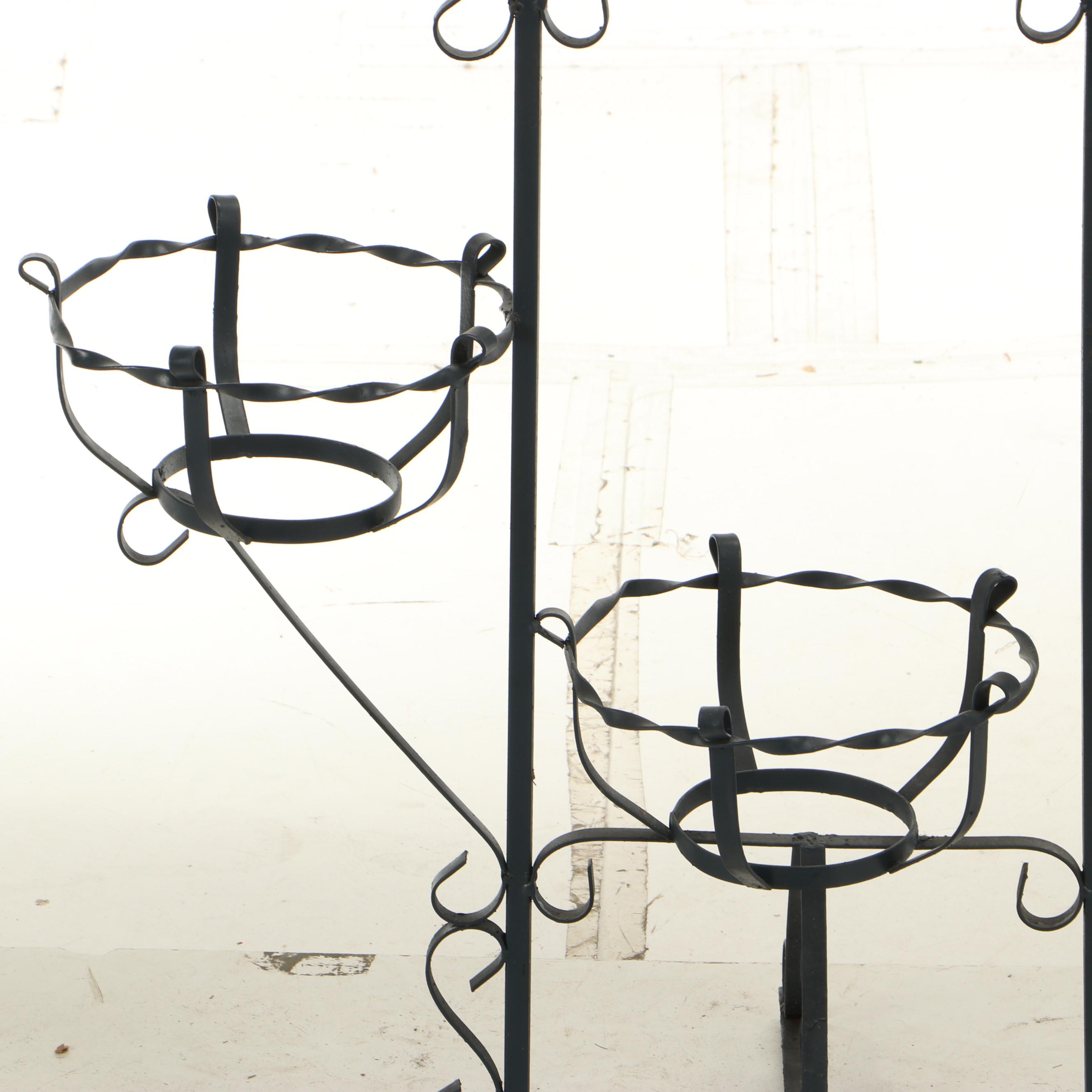 Dark Blue Metal Plant Stand