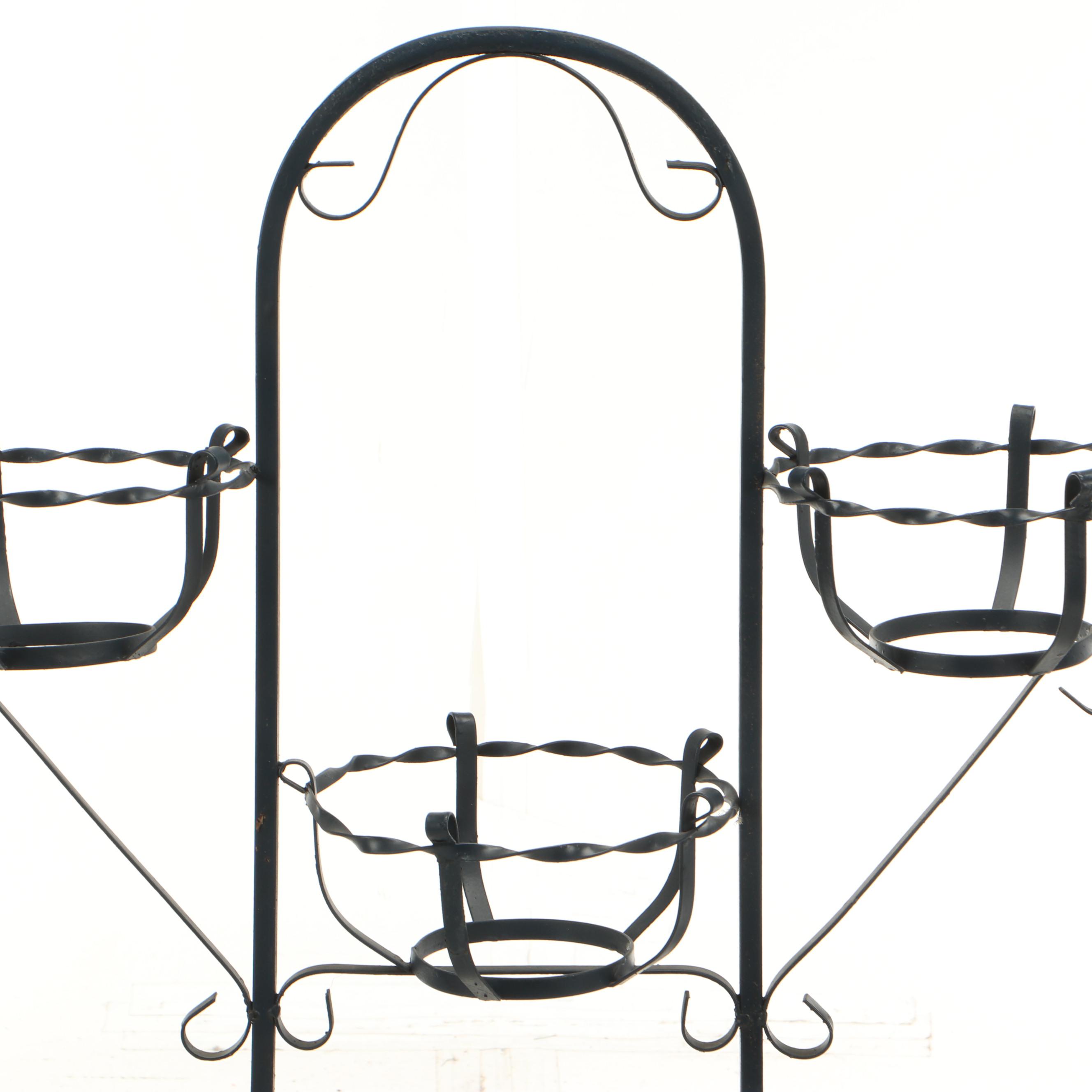 Dark Blue Metal Plant Stand