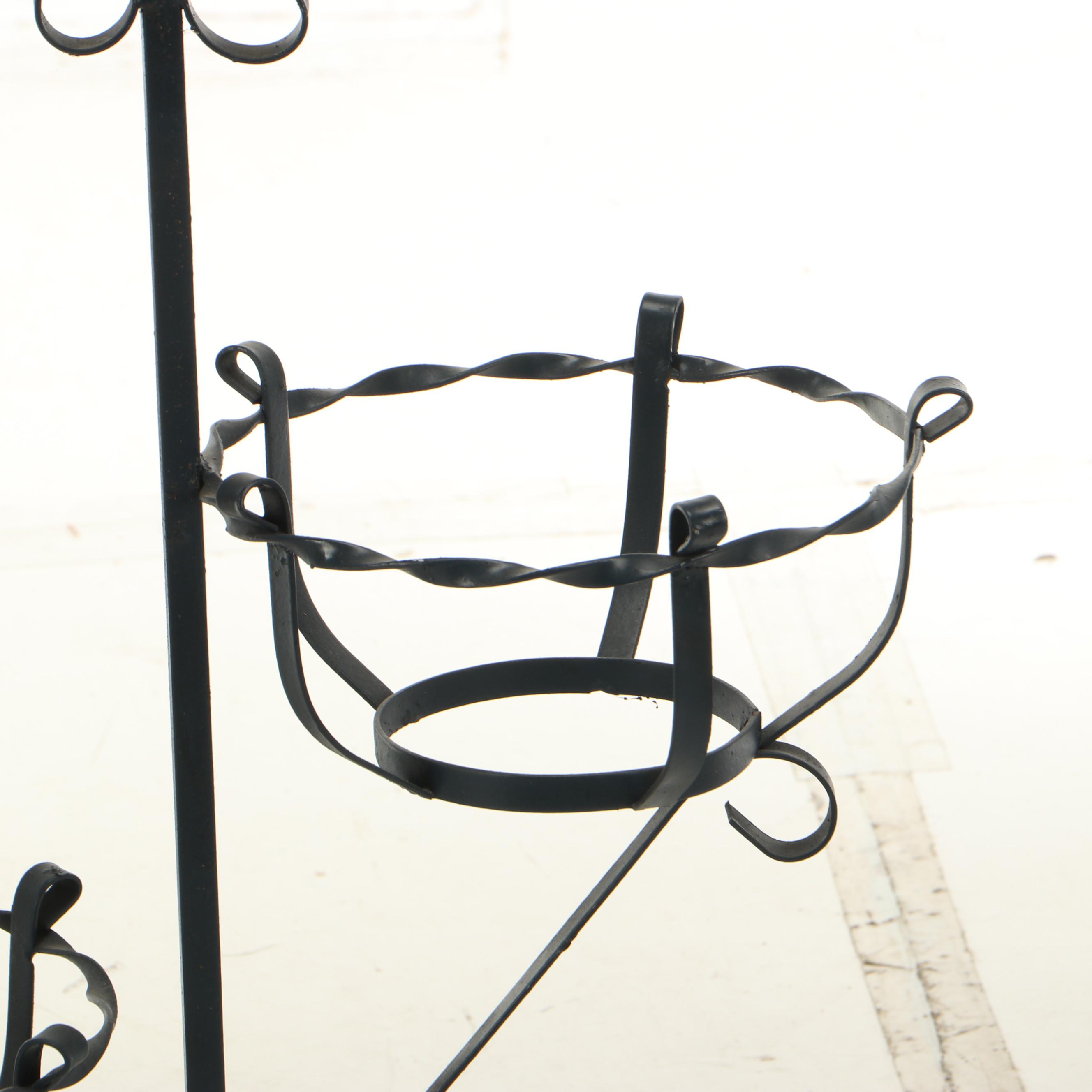 Dark Blue Metal Plant Stand
