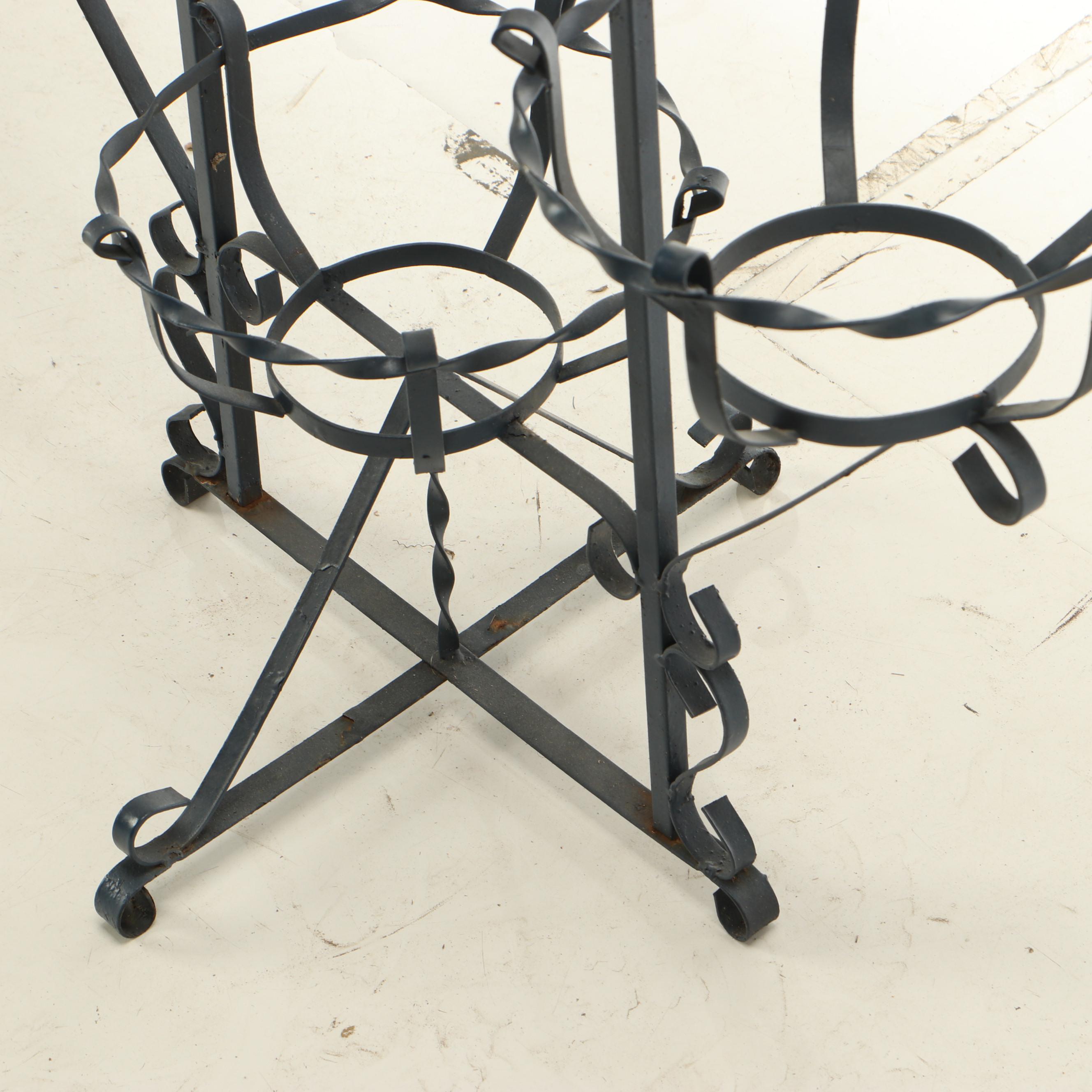 Dark Blue Metal Plant Stand