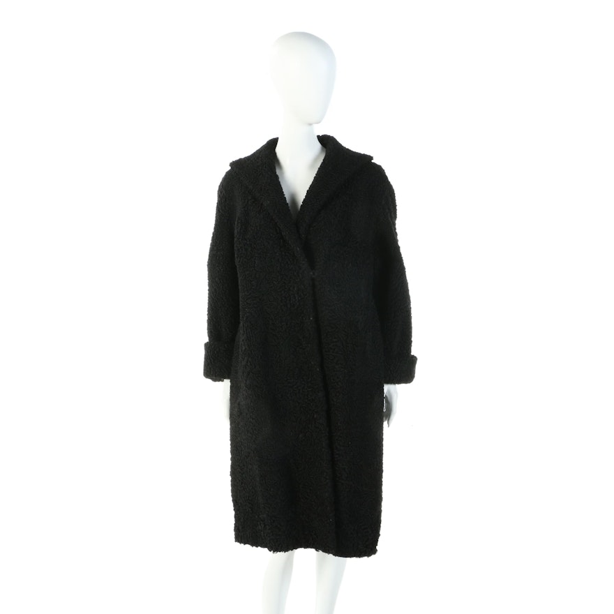 Black Persian Lamb Fur Coat from Tobin's Fine Furs of Brooklyn, NY, Vintage