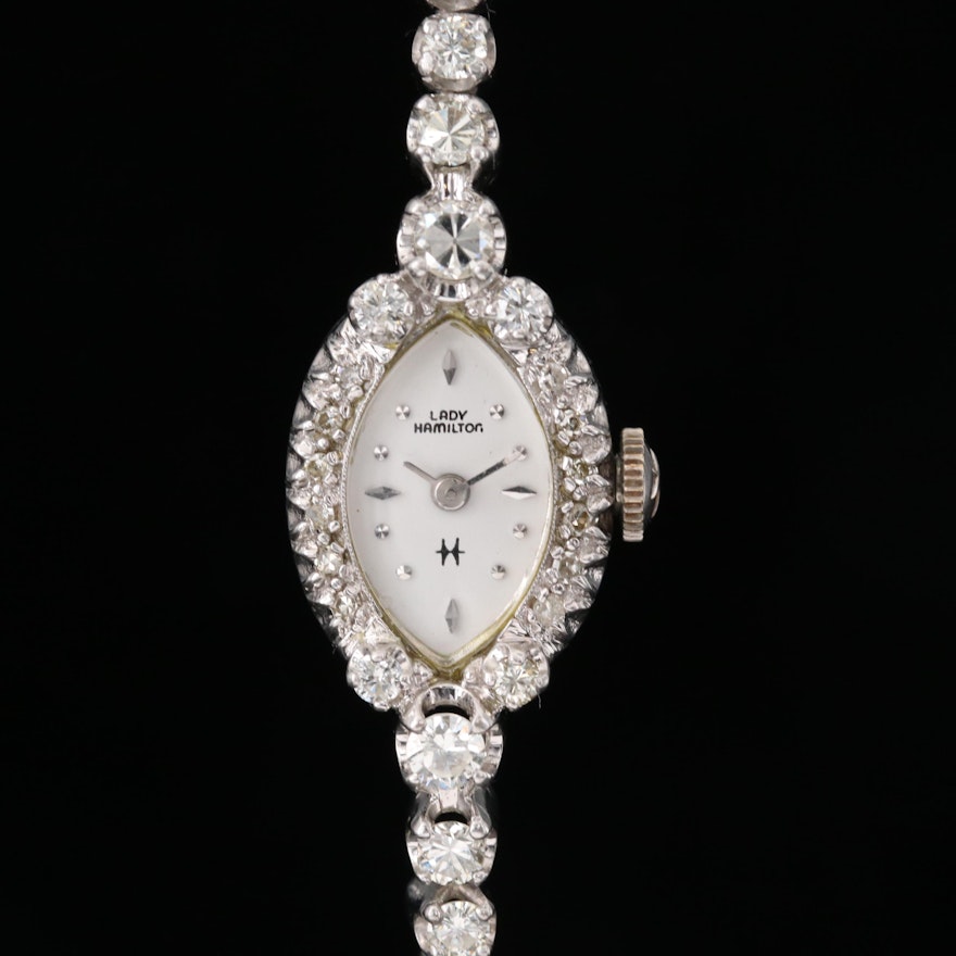 Lady Hamilton 14K Gold 1.62 CTW Diamond Wristwatch