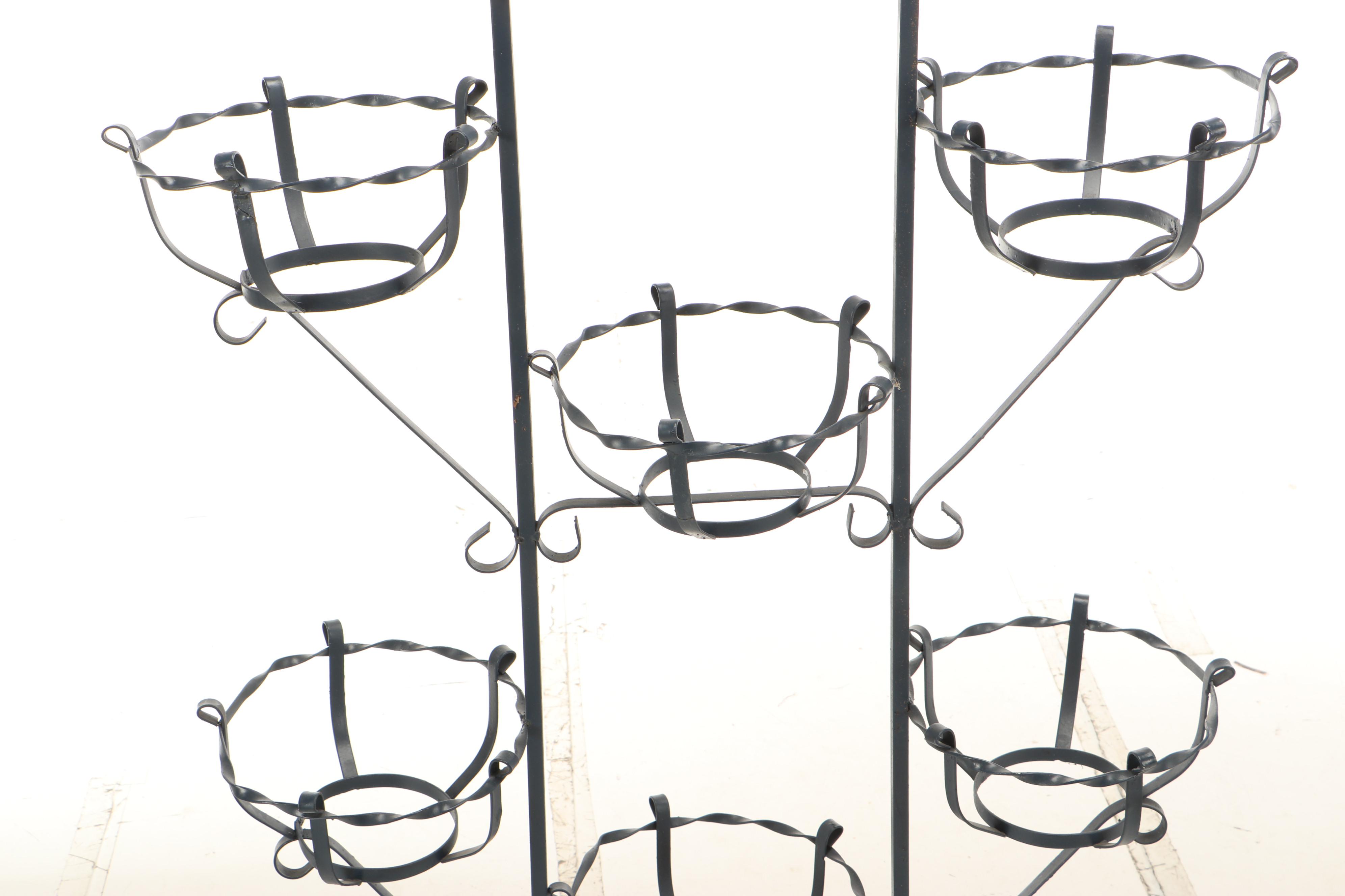 Dark Blue Metal Plant Stand