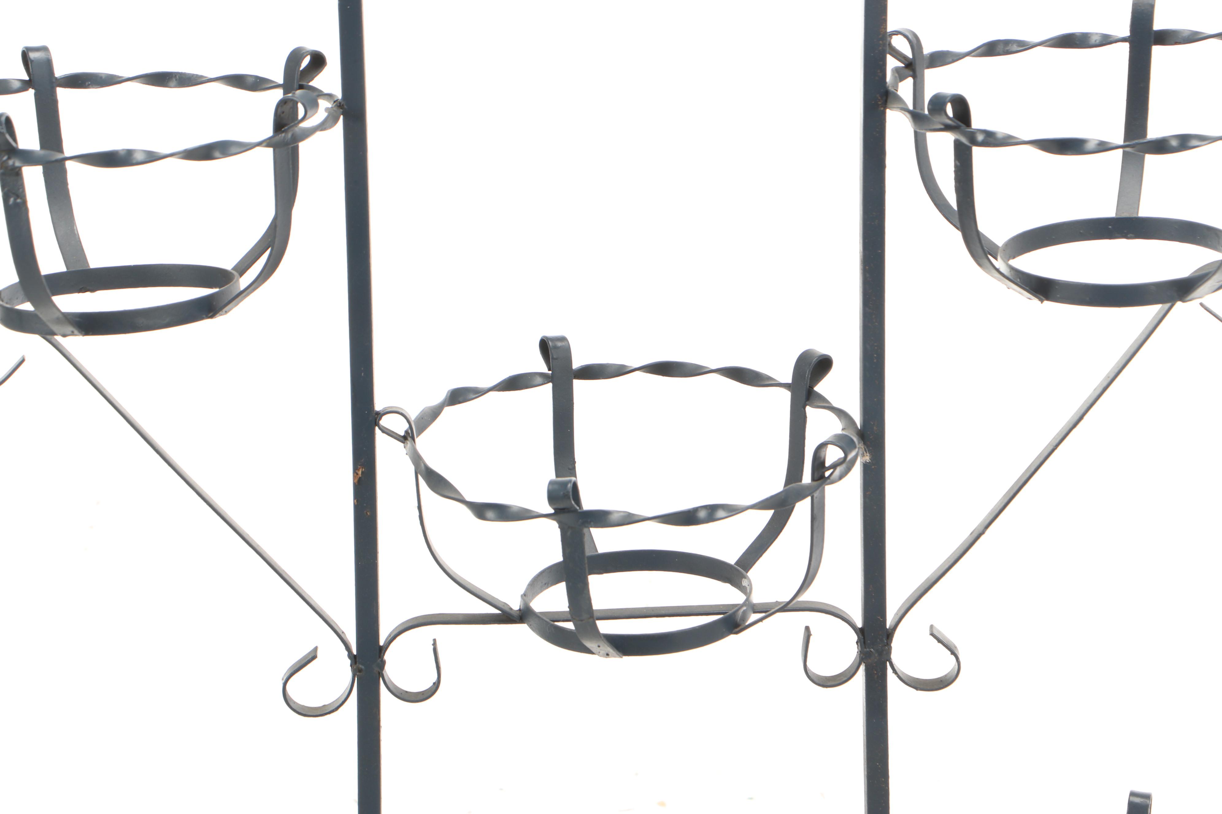 Dark Blue Metal Plant Stand