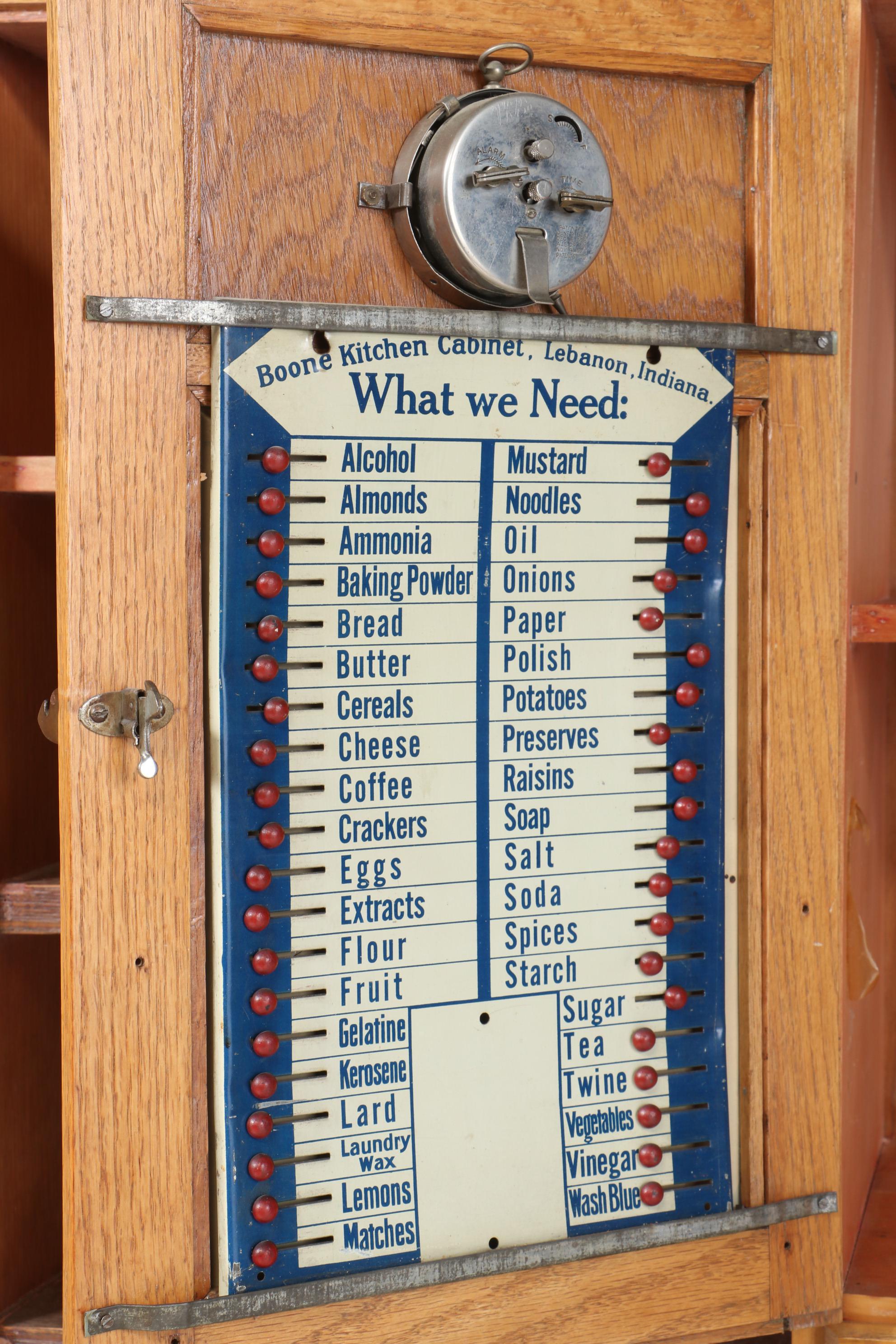 Boone Kitchen Cabinet Company Oak Hoosier-Style Cabinet, circa 1930