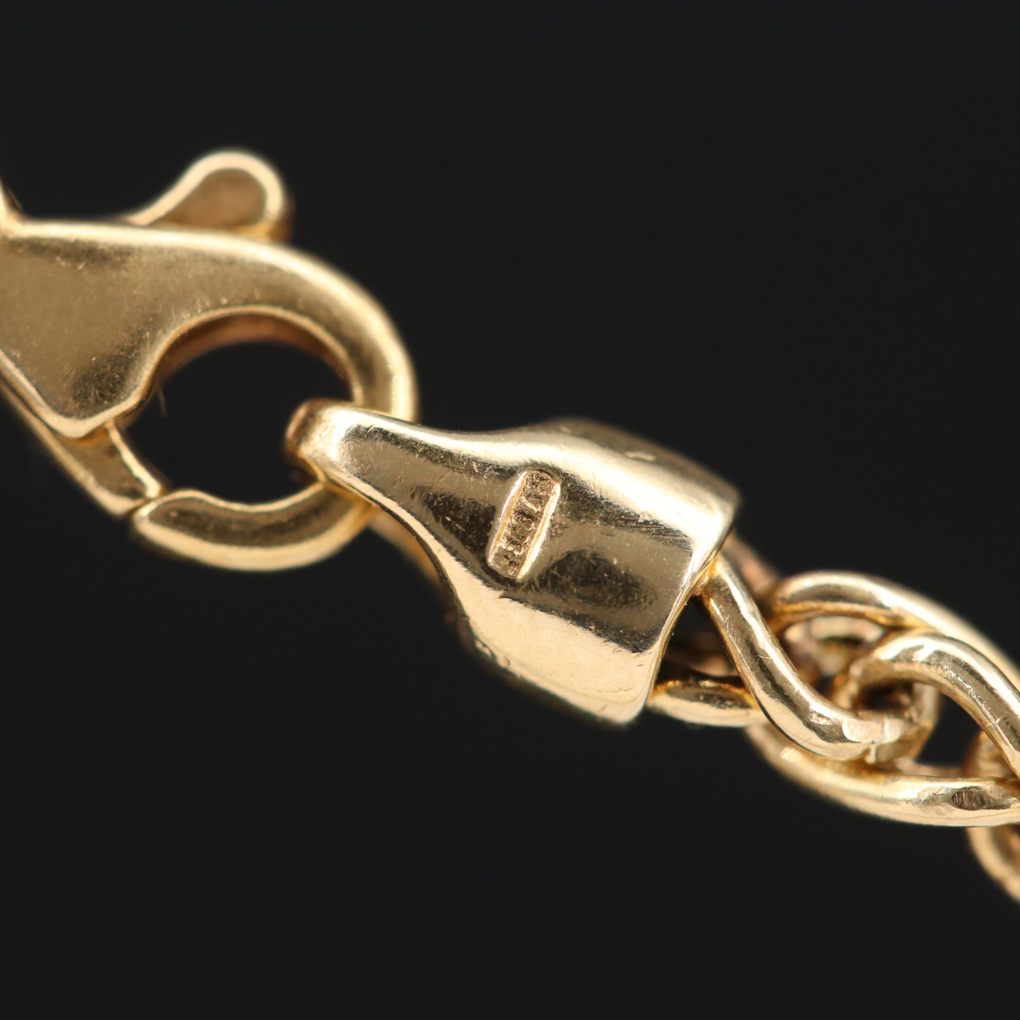 18K Yellow Gold Wheat Link Chain