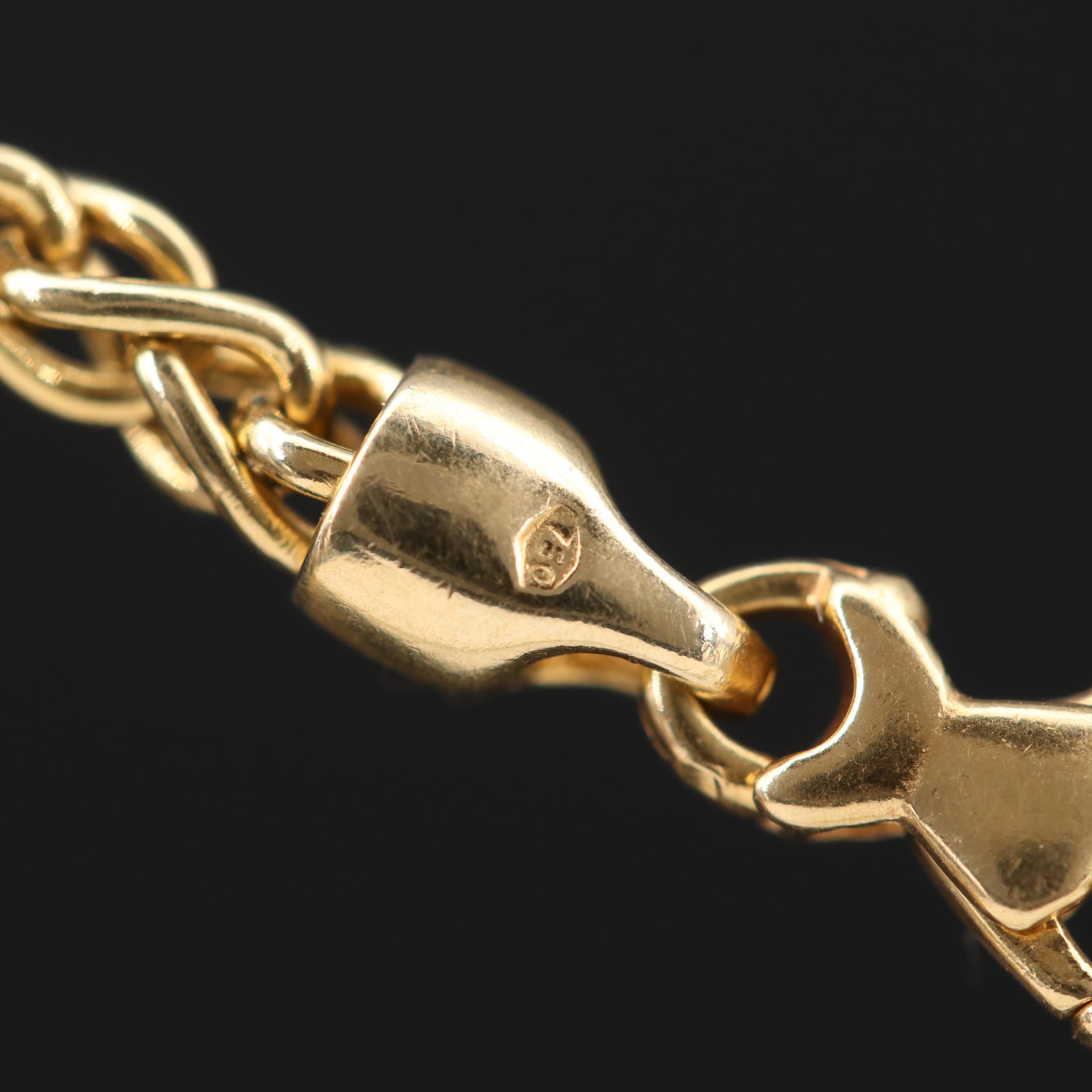 18K Yellow Gold Wheat Link Chain