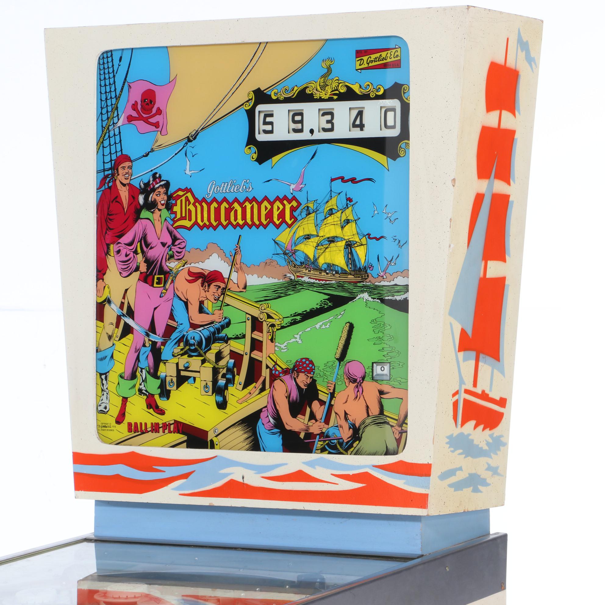 D. Gottlieb & Co. Buccaneer Pinball Machine, Mid 20th Century