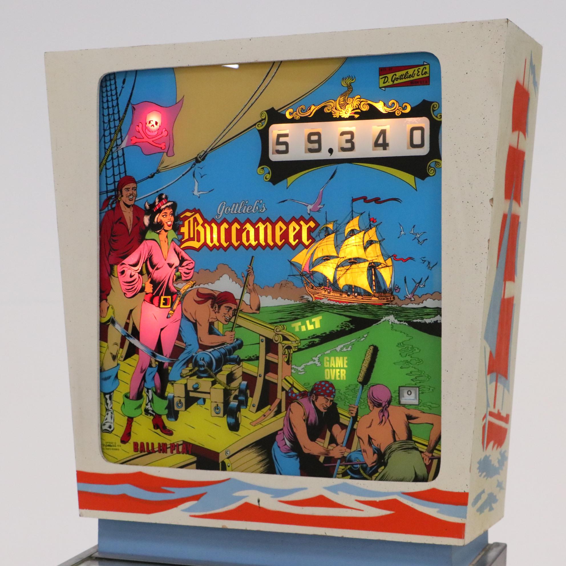 D. Gottlieb & Co. Buccaneer Pinball Machine, Mid 20th Century