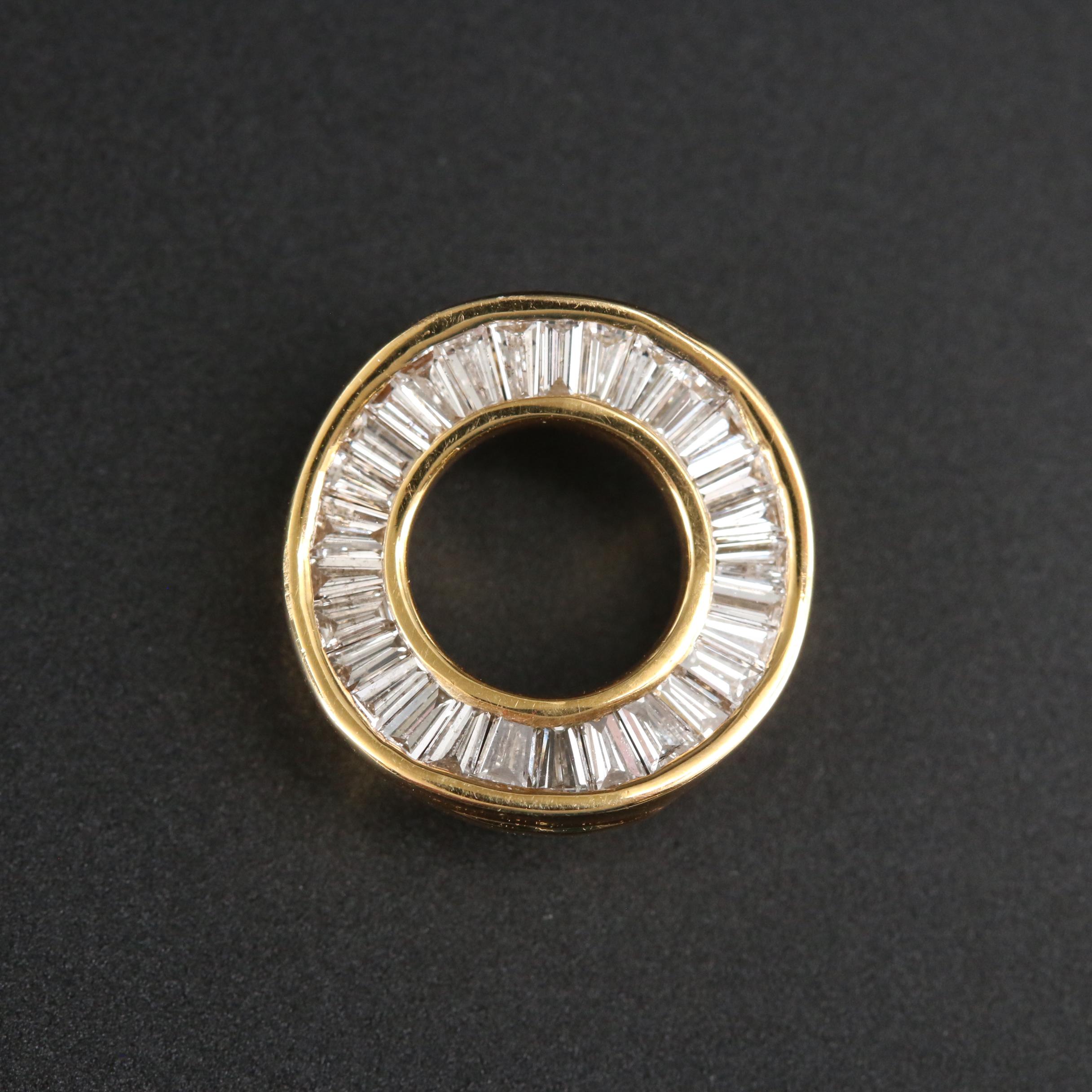 18K Yellow Gold Diamond Slide Pendant