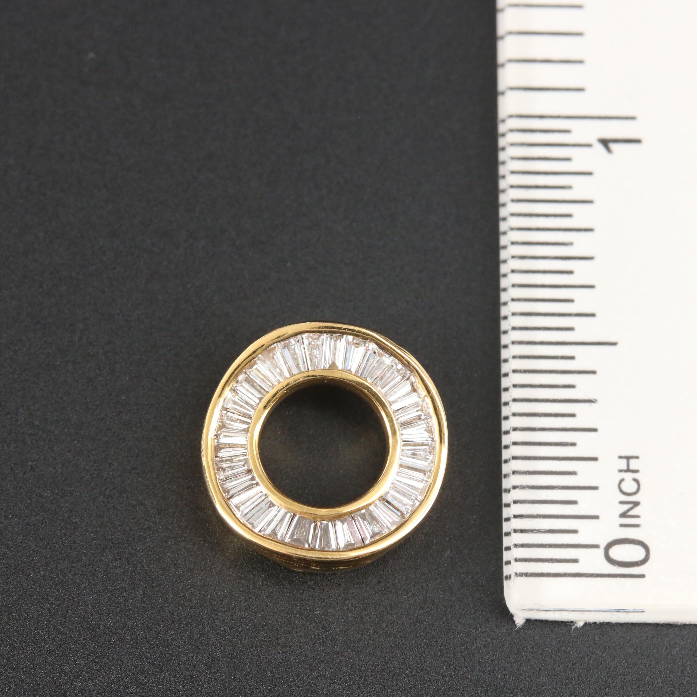 18K Yellow Gold Diamond Slide Pendant