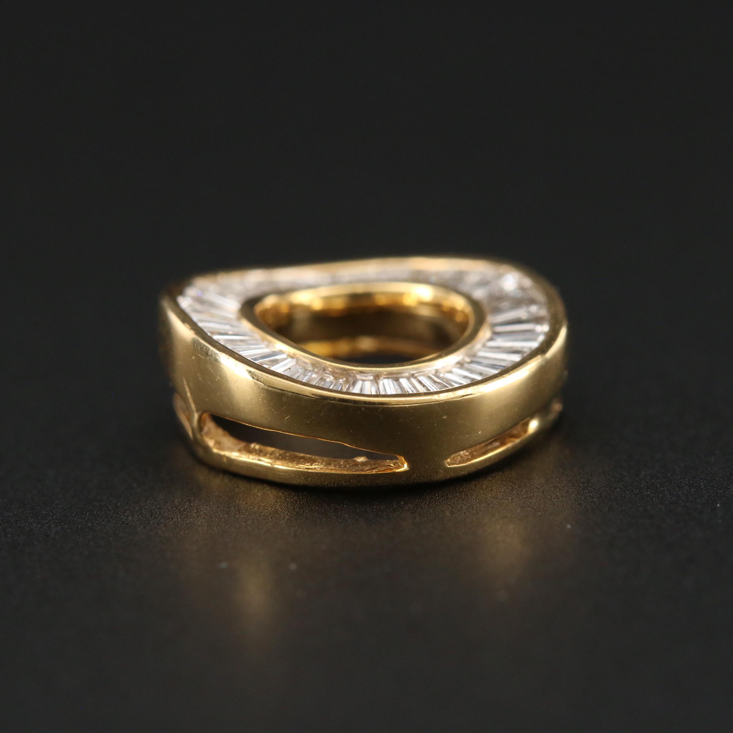 18K Yellow Gold Diamond Slide Pendant