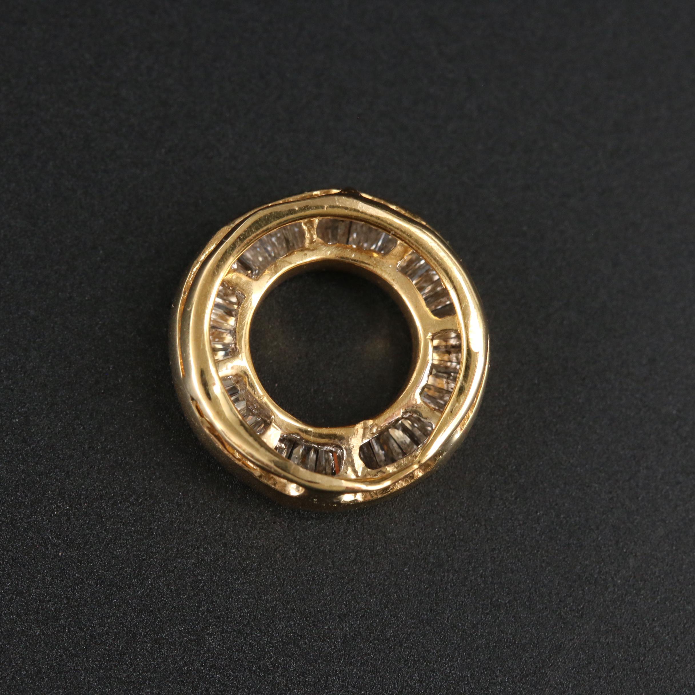 18K Yellow Gold Diamond Slide Pendant