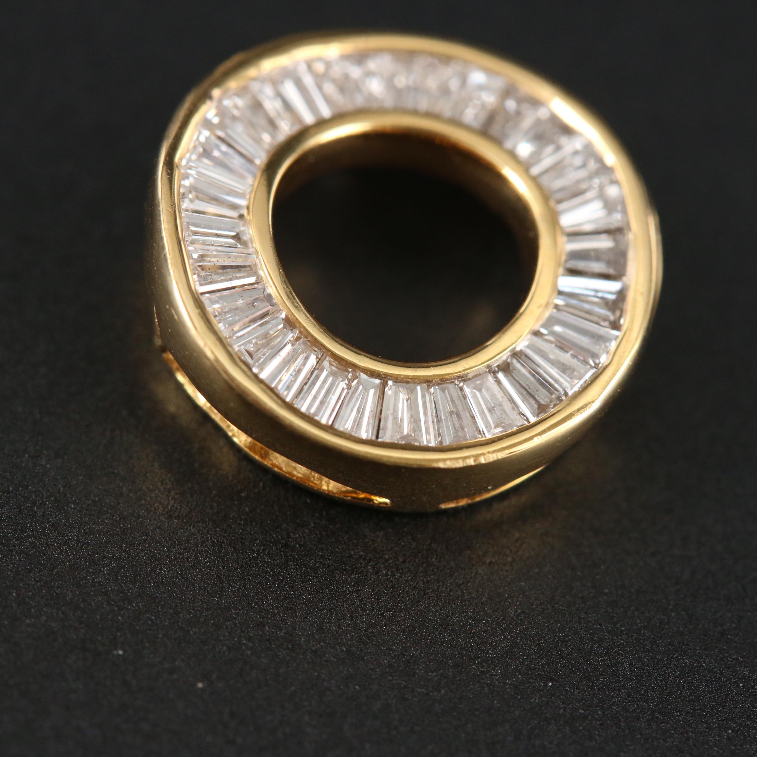 18K Yellow Gold Diamond Slide Pendant