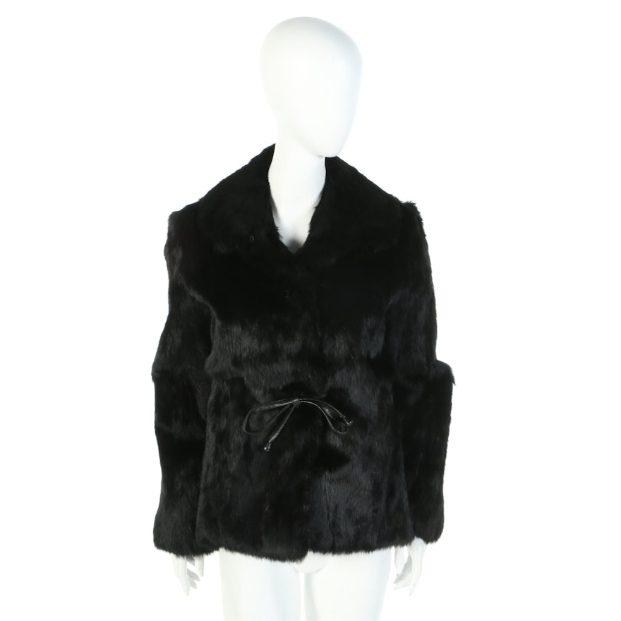 GDT Too Black Rabbit Fur Jacket