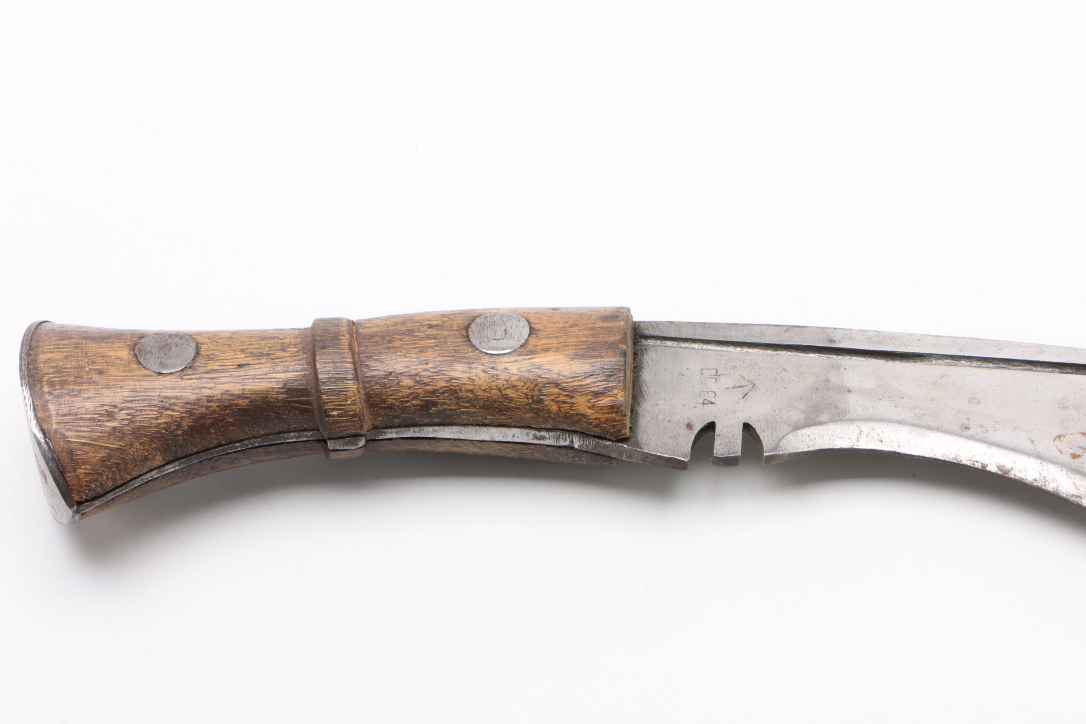 Indian-British Kukri Gurkha "DD-64" Curved Blade Fighting Long Knife