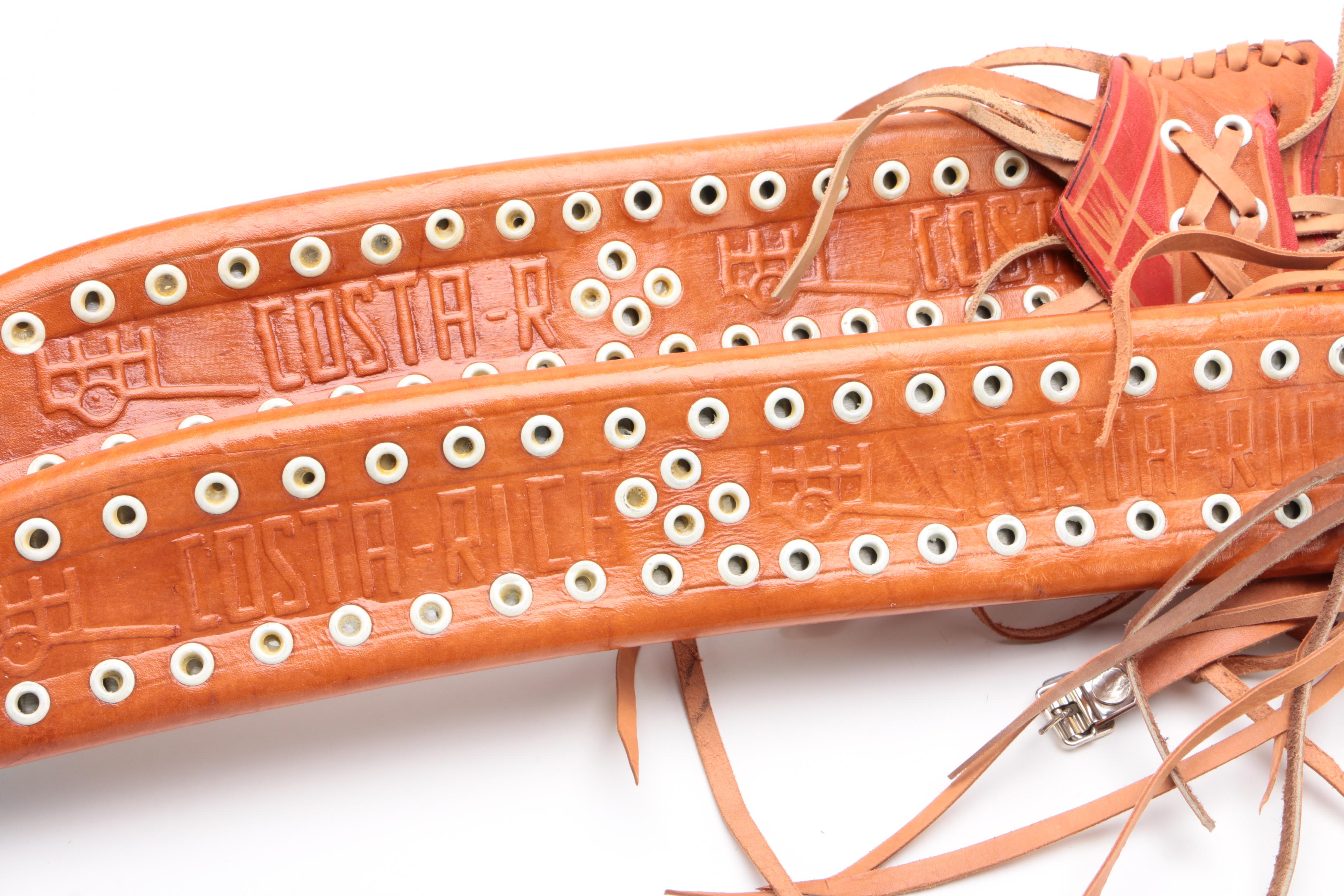 El Salvador Imasco La Marca Corneta Model No. 127 Machetes with Leather Sheaths