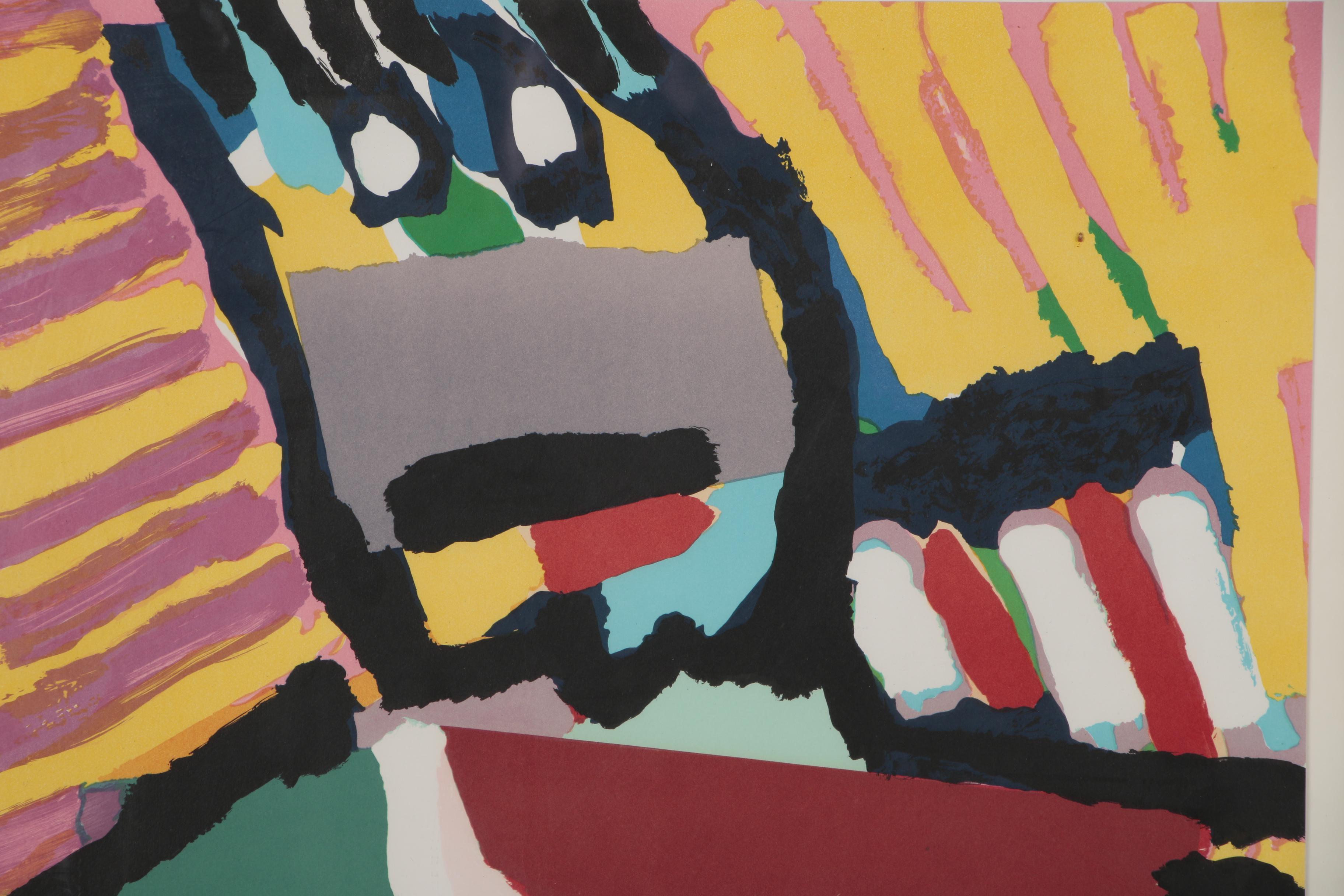 Karel Appel Color Lithograph "Blue Boy"