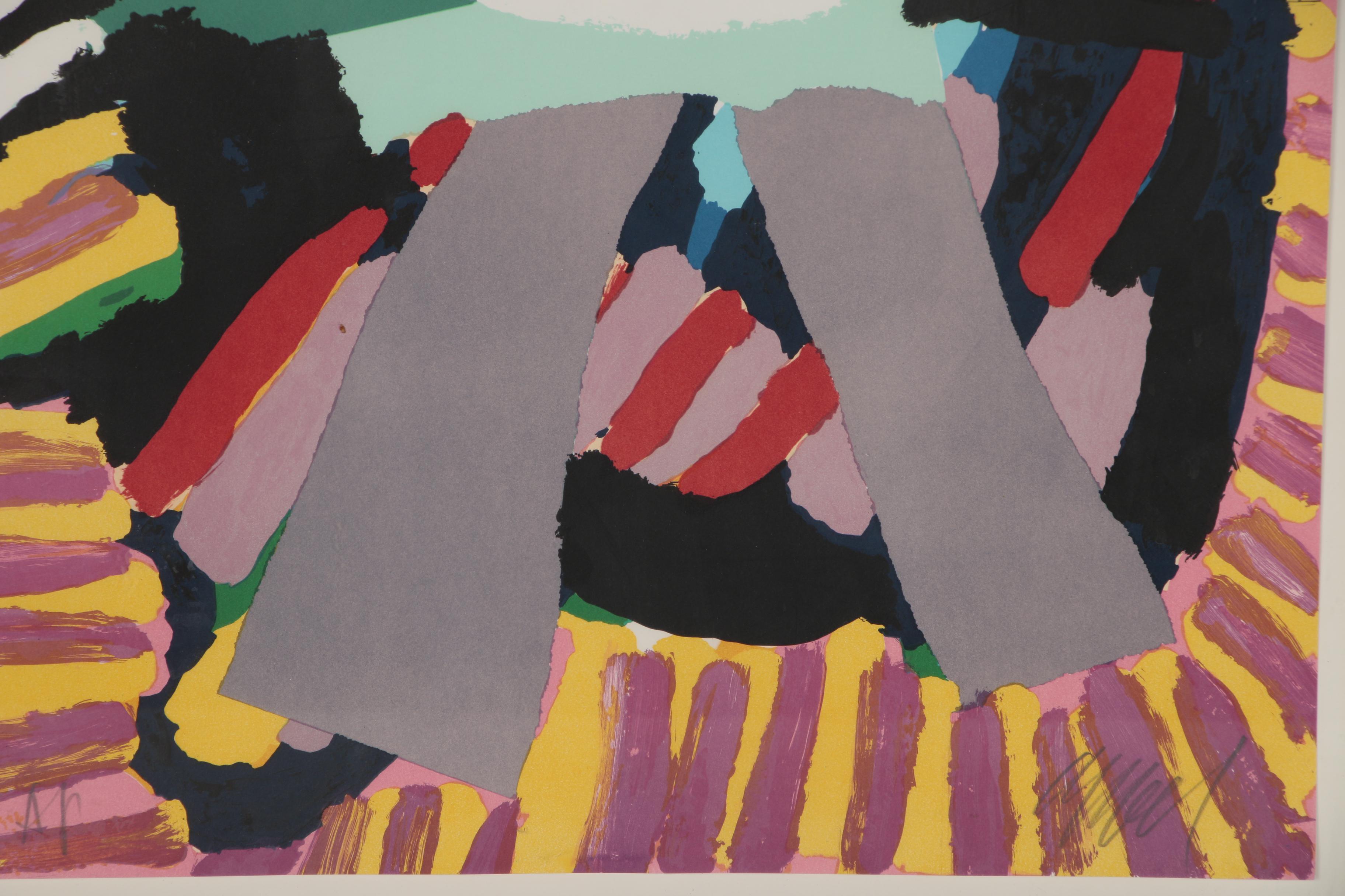 Karel Appel Color Lithograph "Blue Boy"