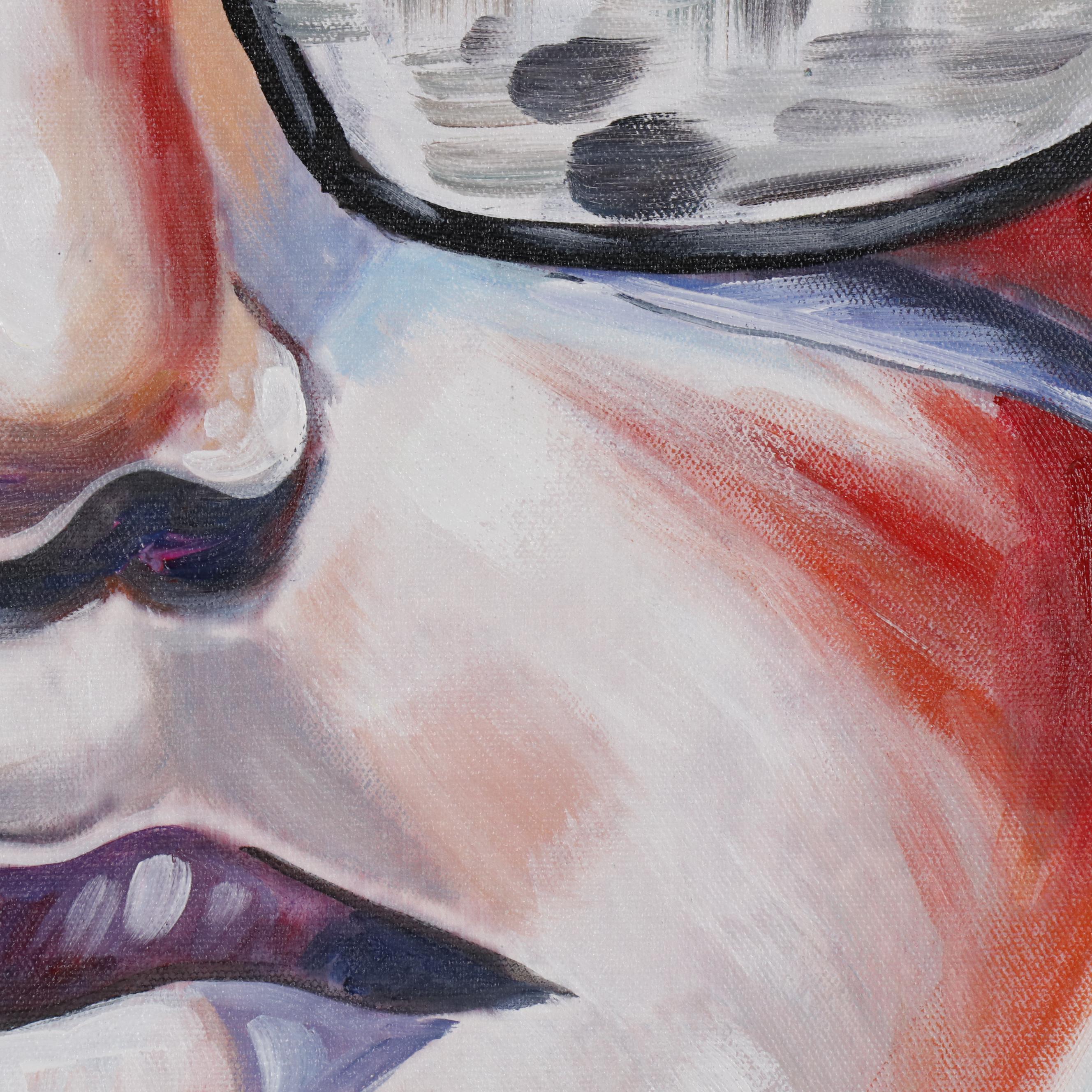 Sergei Beliakov Acrylic Painting of Figure in Sunglasses