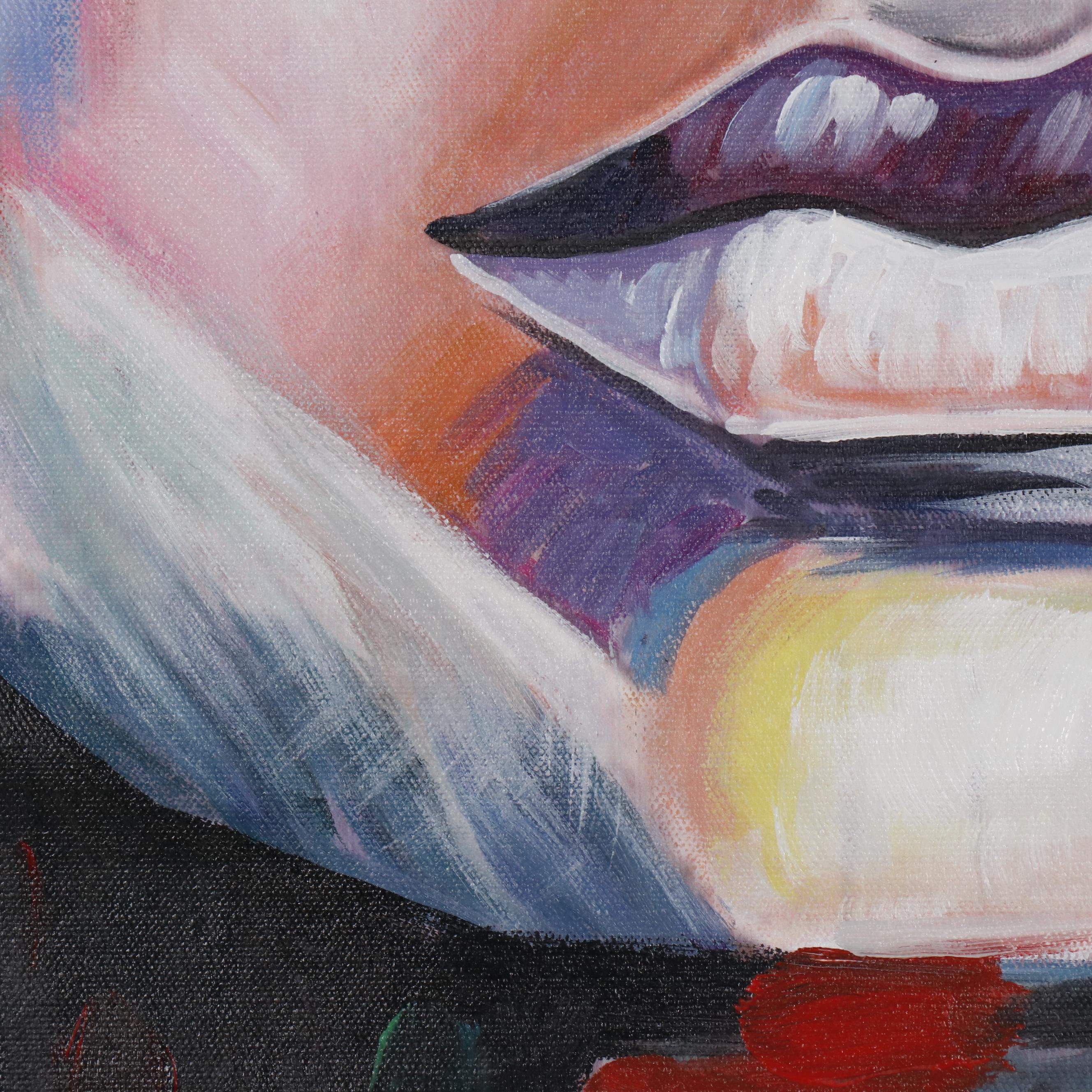 Sergei Beliakov Acrylic Painting of Figure in Sunglasses