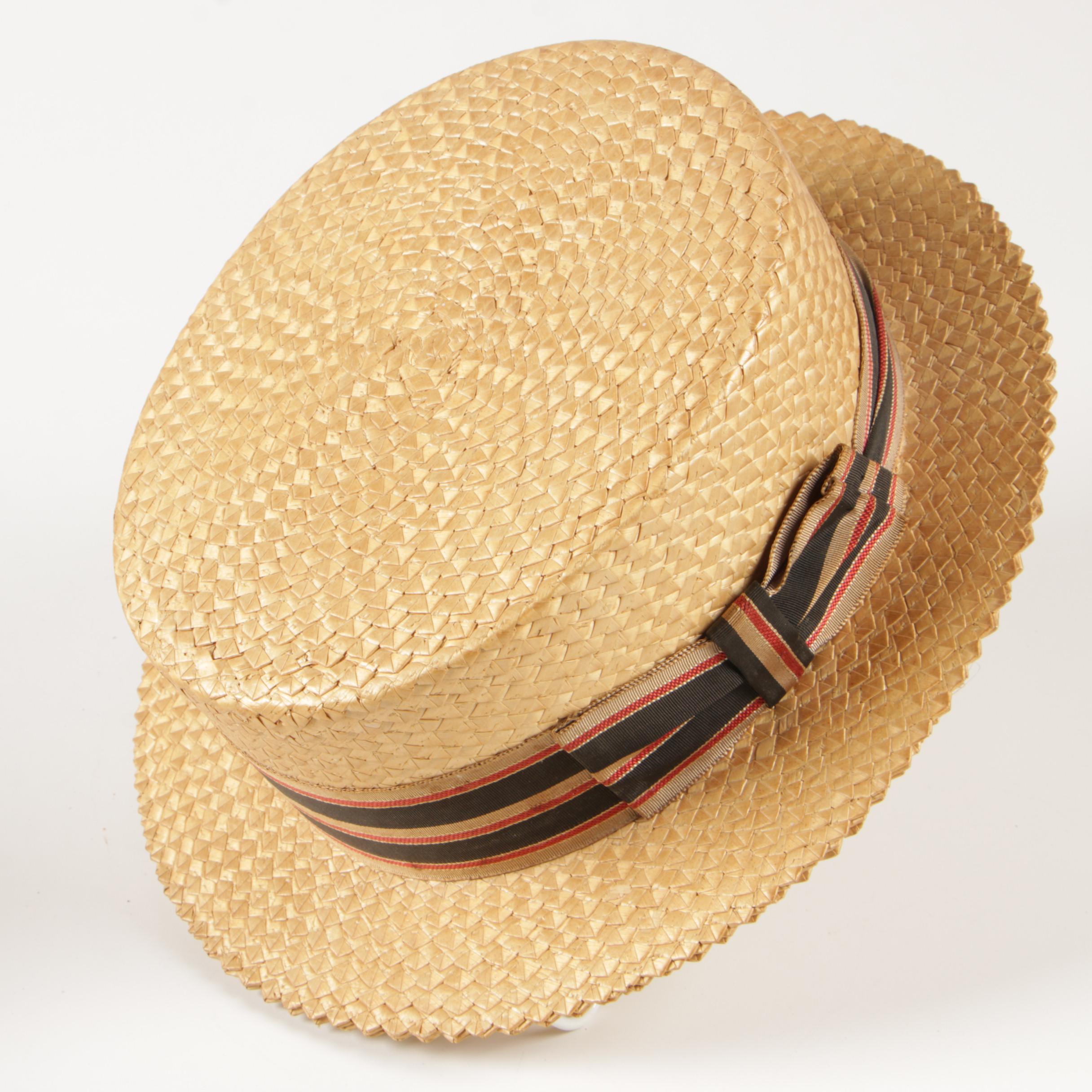 Thomas Begg Original and Paragon Straw Boater Hats, Vintage