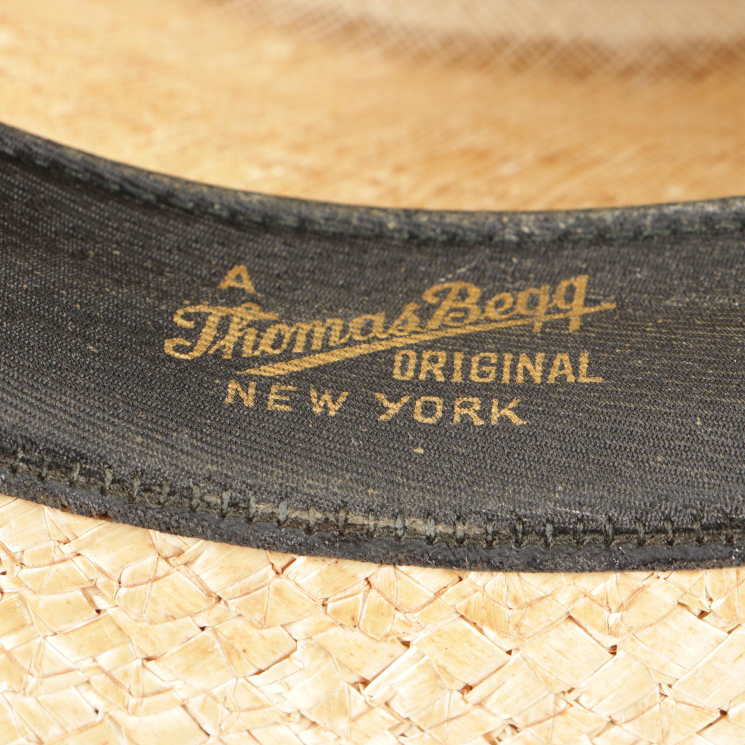 Thomas Begg Original and Paragon Straw Boater Hats, Vintage