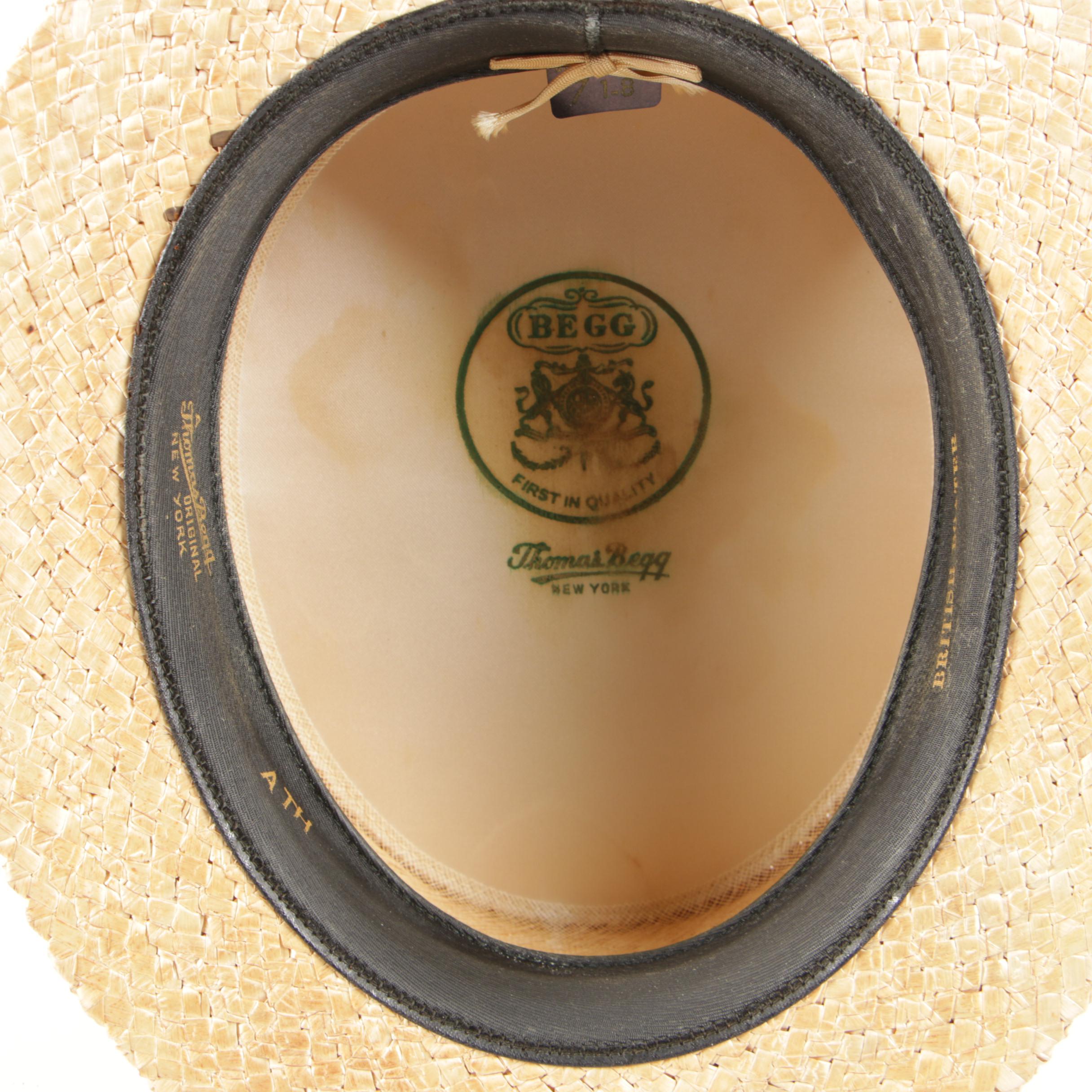 Thomas Begg Original and Paragon Straw Boater Hats, Vintage